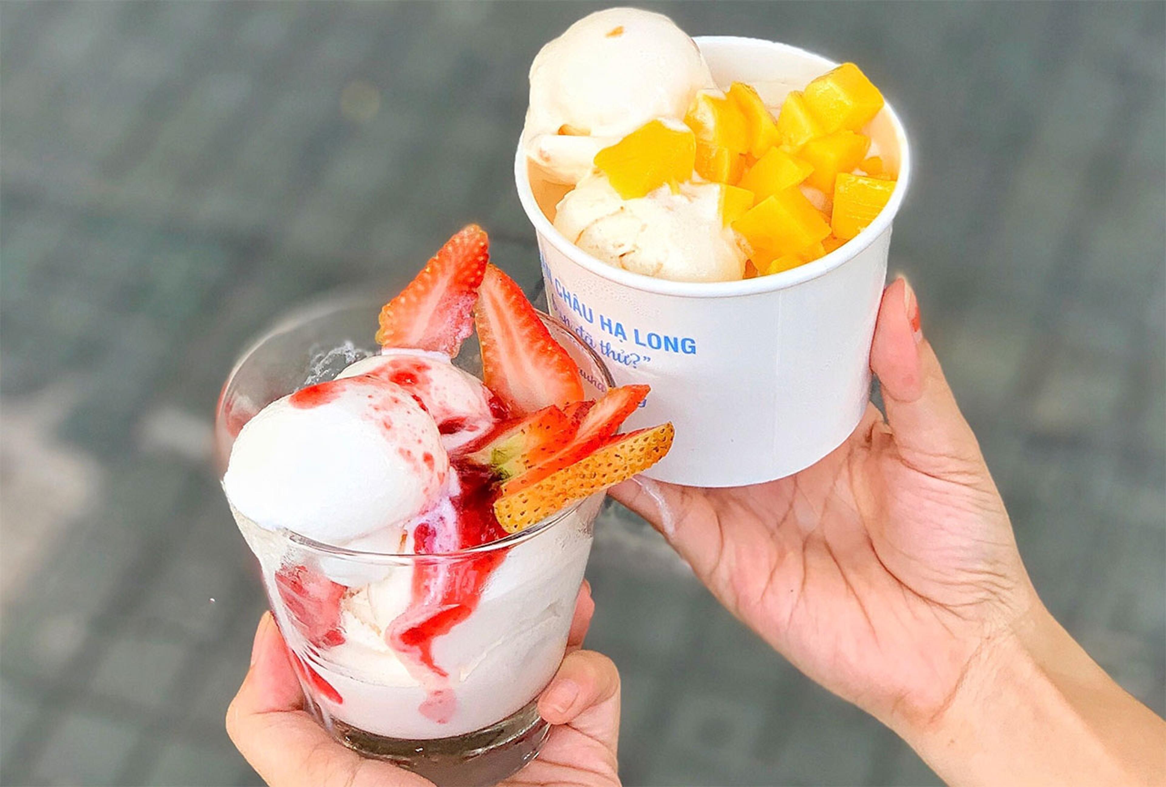 하롱 진주 요거트는 저녁 식사 전, 오후의 입맛을 돋우는 훌륭한 디저트가 되어 줍니다.