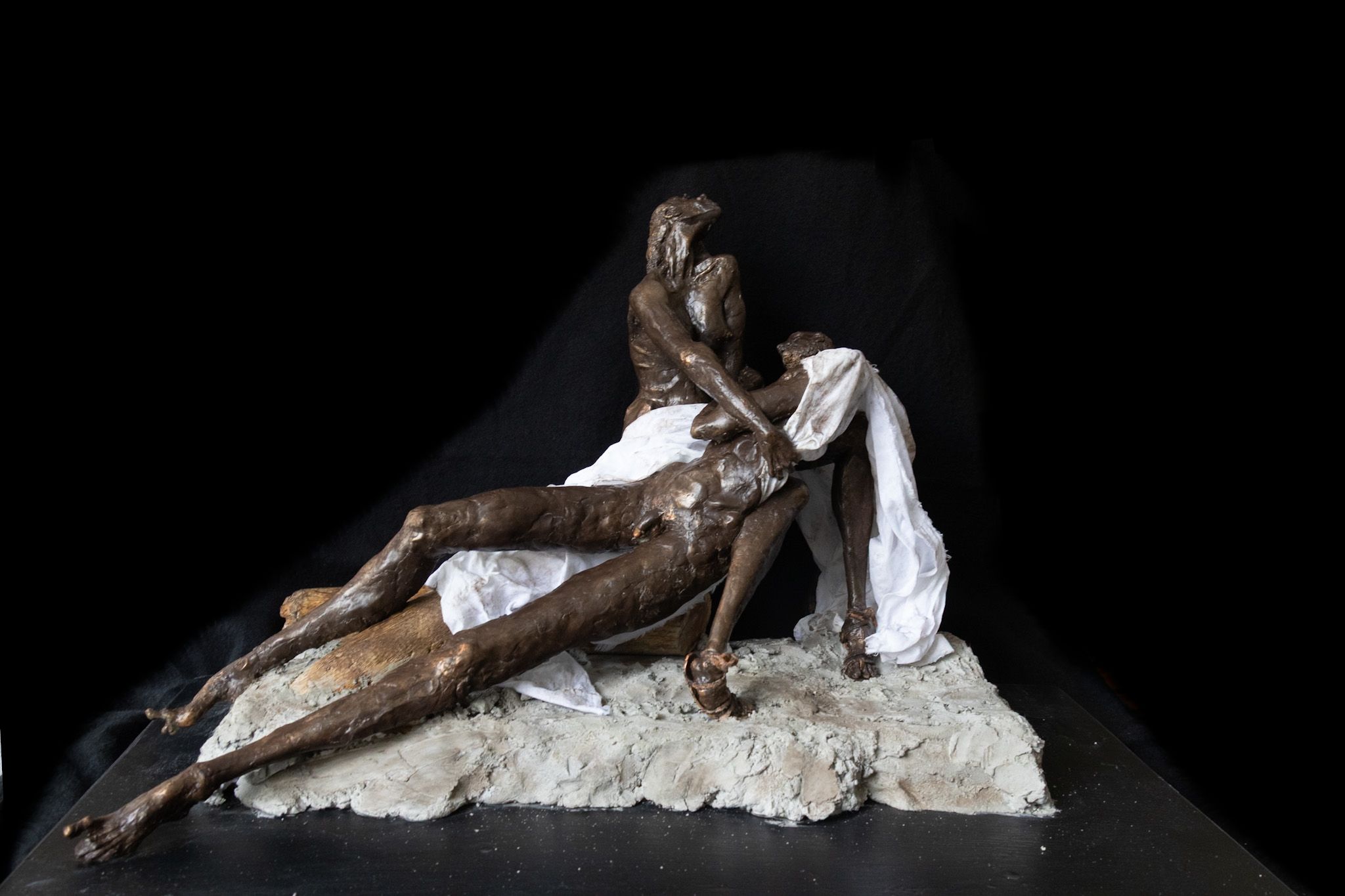 Holy Virgin Mary, mother of God, holding a dead Jesus, Lord and saviour of the world