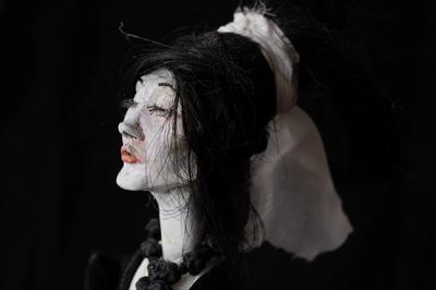 beautiful woman in poncho ballerina high arches feet shibari dark art mode post apocallyptic fashion