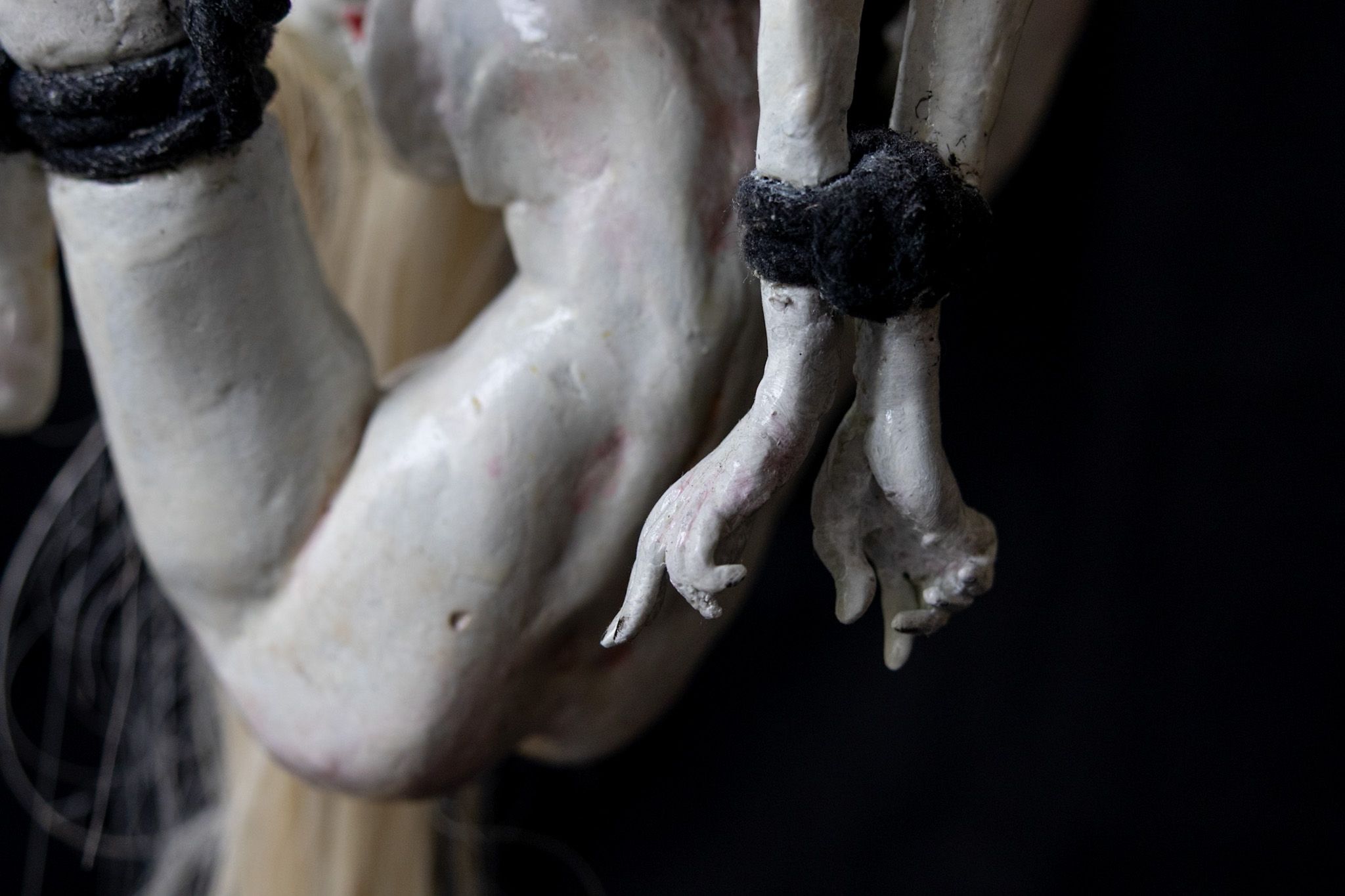 Hands bound in shibari rope art