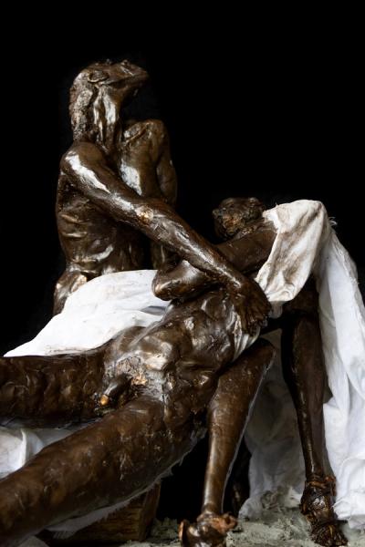 Holy Virgin Mary, mother of God, holding a dead Jesus, Lord and saviour of the world