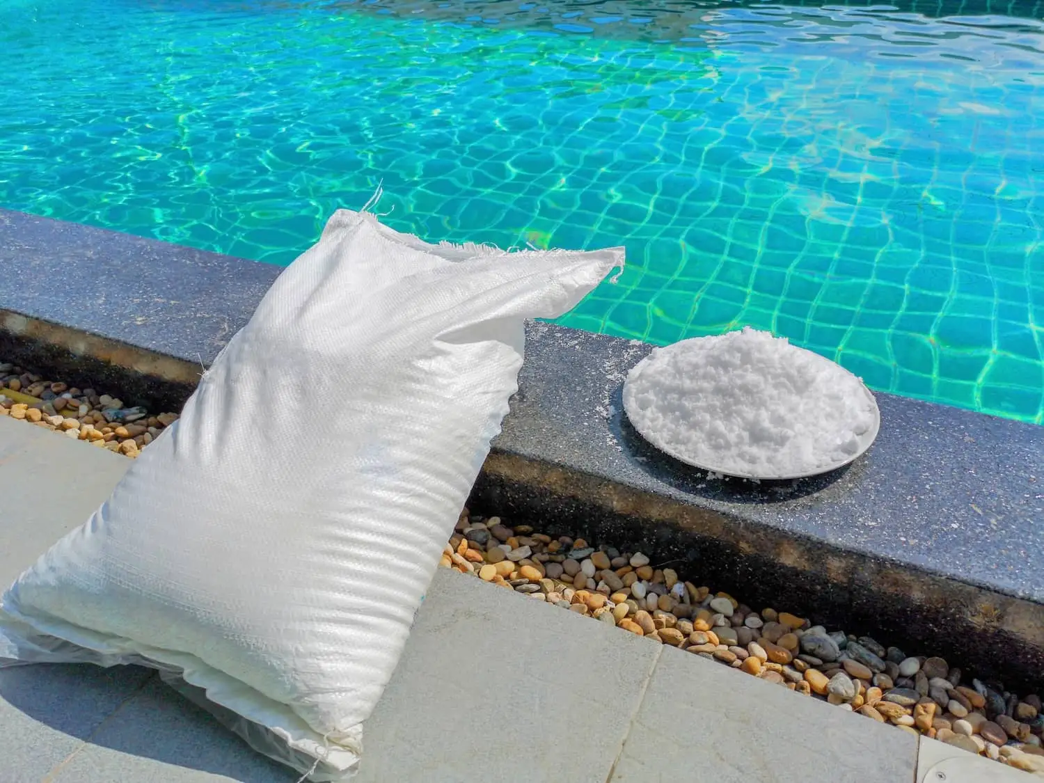 Pool salt for a saltwater system.