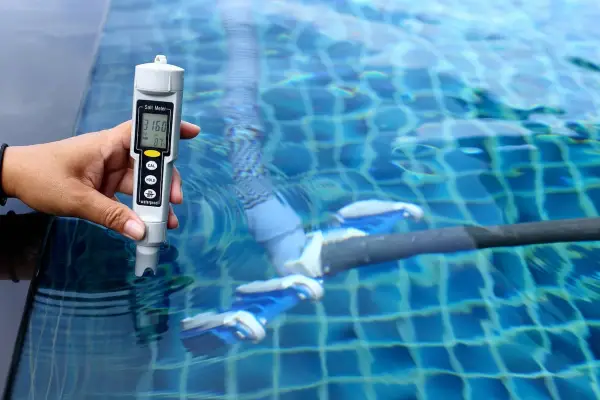 Water testing is important for a saltwater pool system.