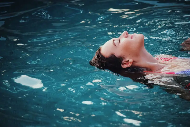 Girl enjoying a clean and comfortable pool