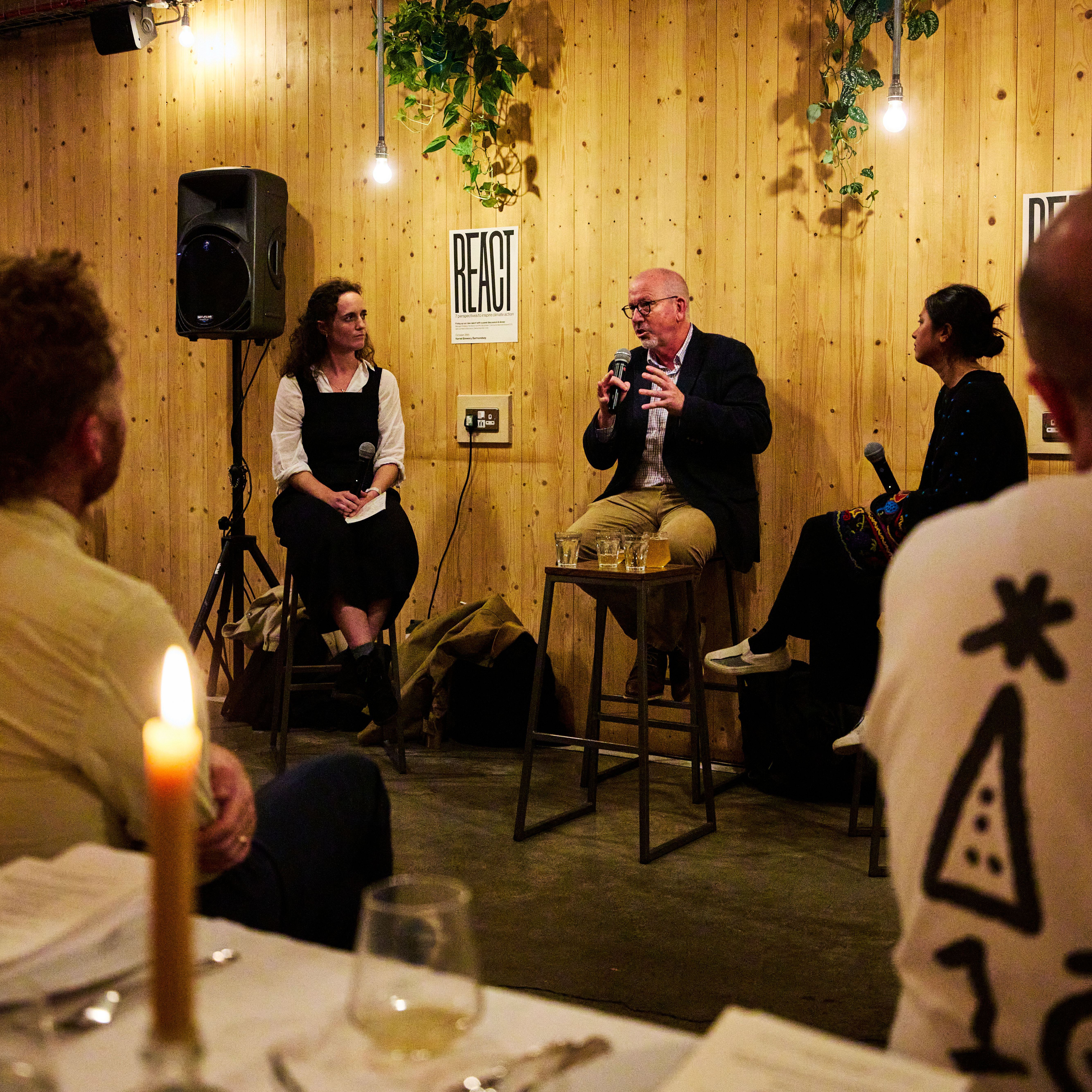 Tim Benton speaking at our react launch dinner