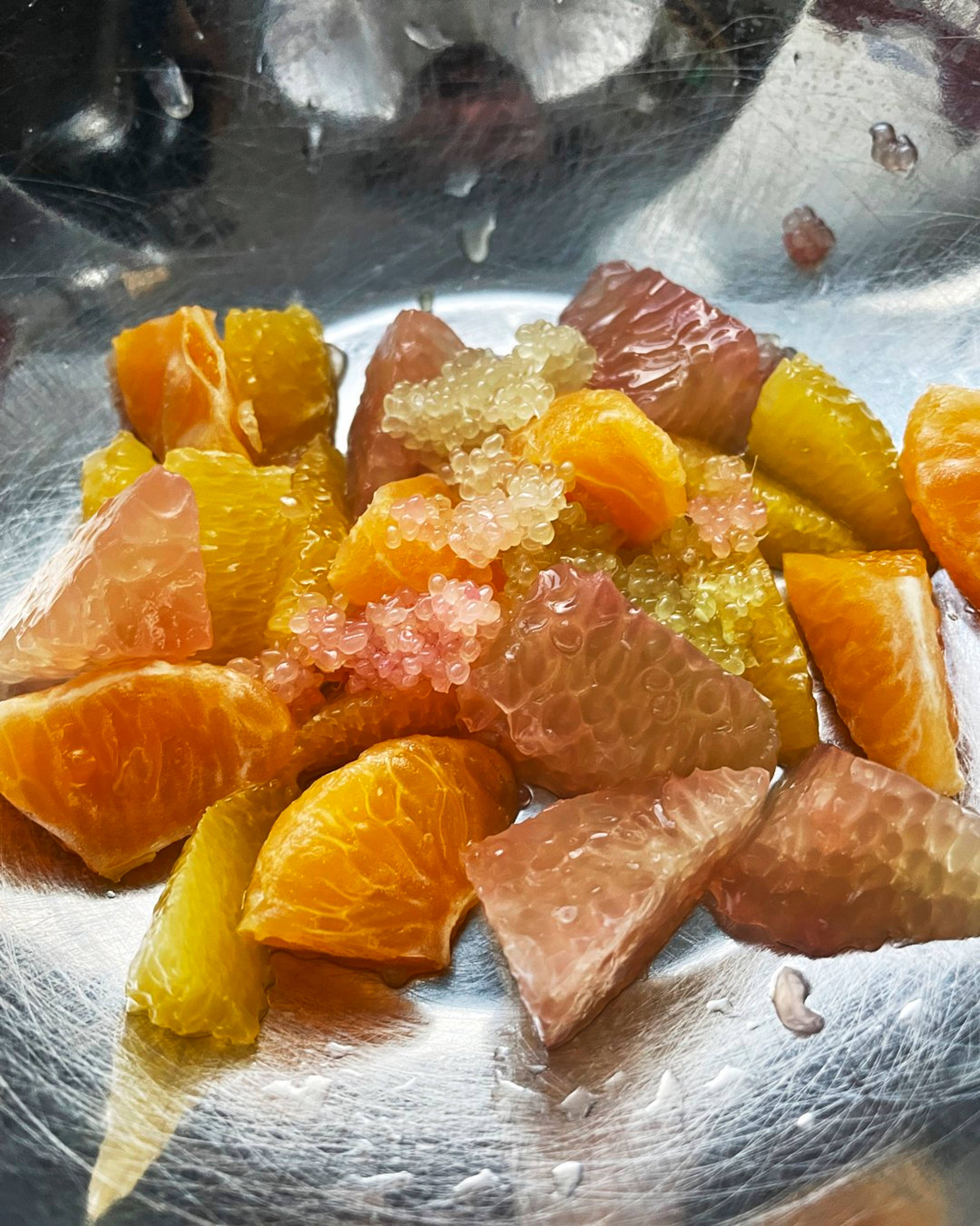 winter citrus segments in a bowl