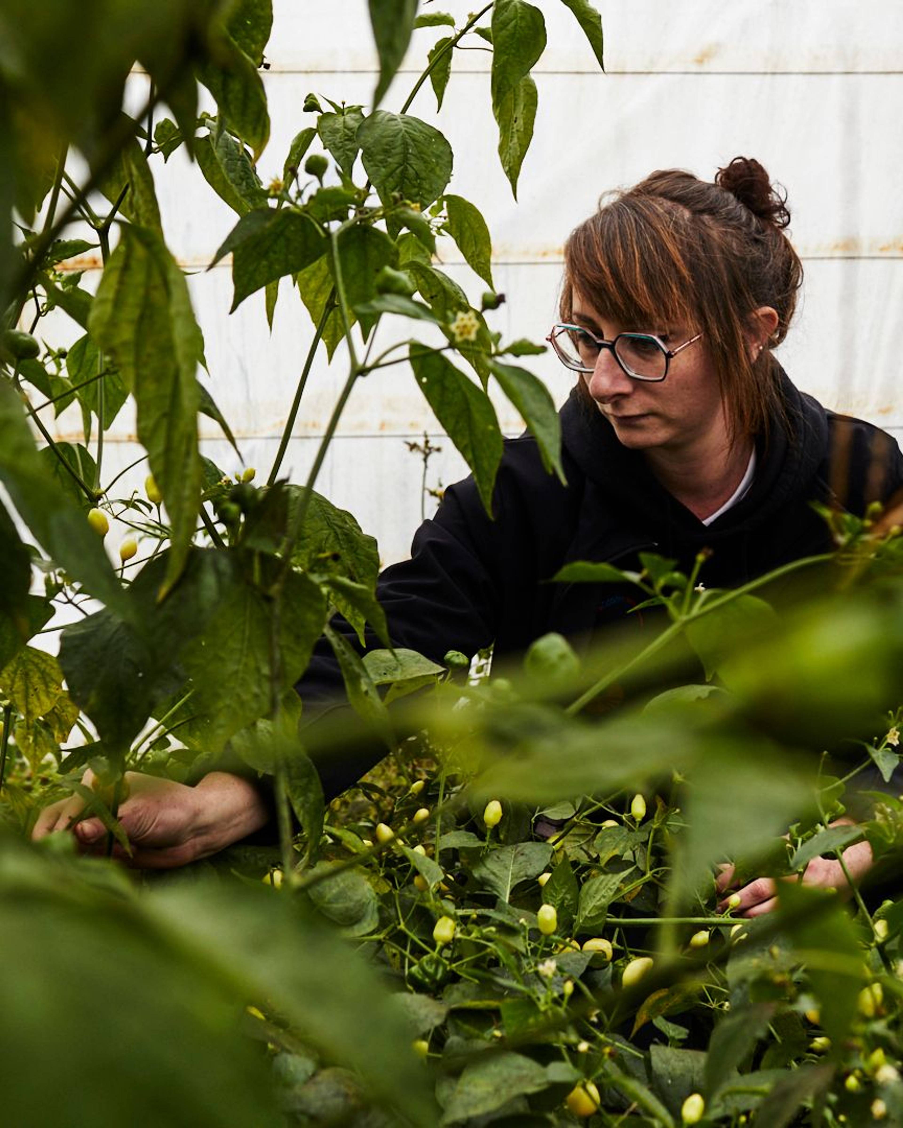 Cécile with her plants