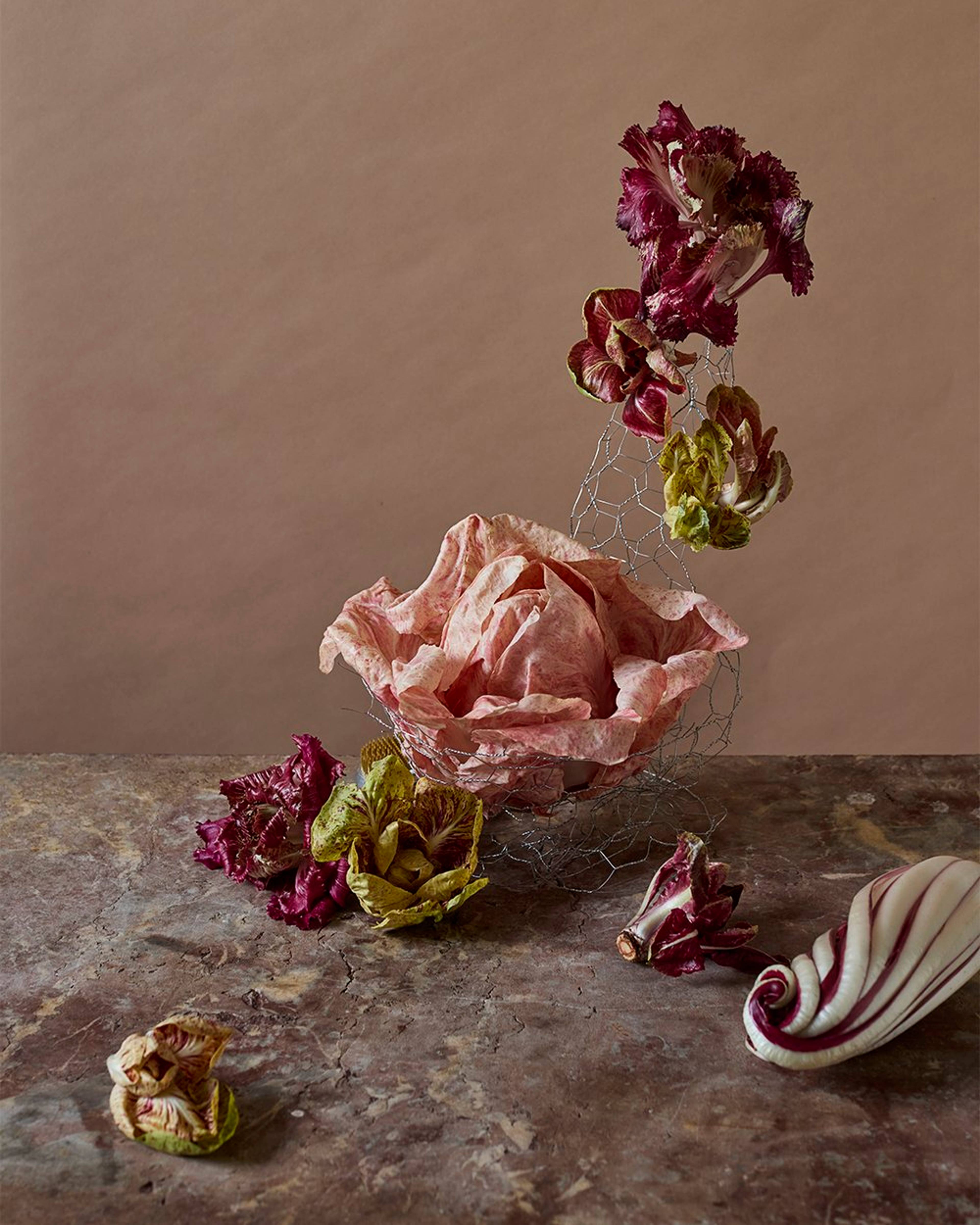 Radicchio table arrangement by ssaw collective
