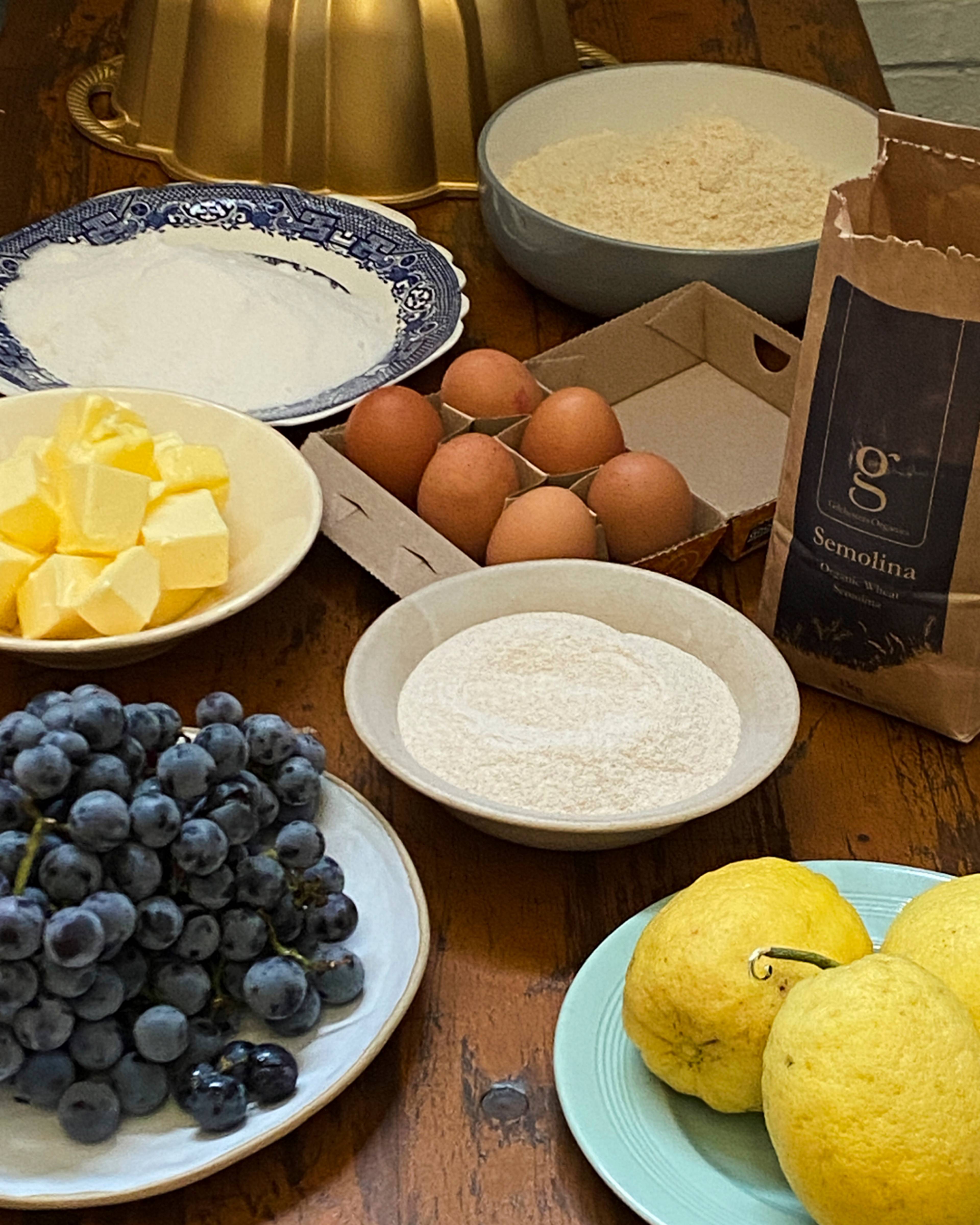 ingredients laid out for the ciambella