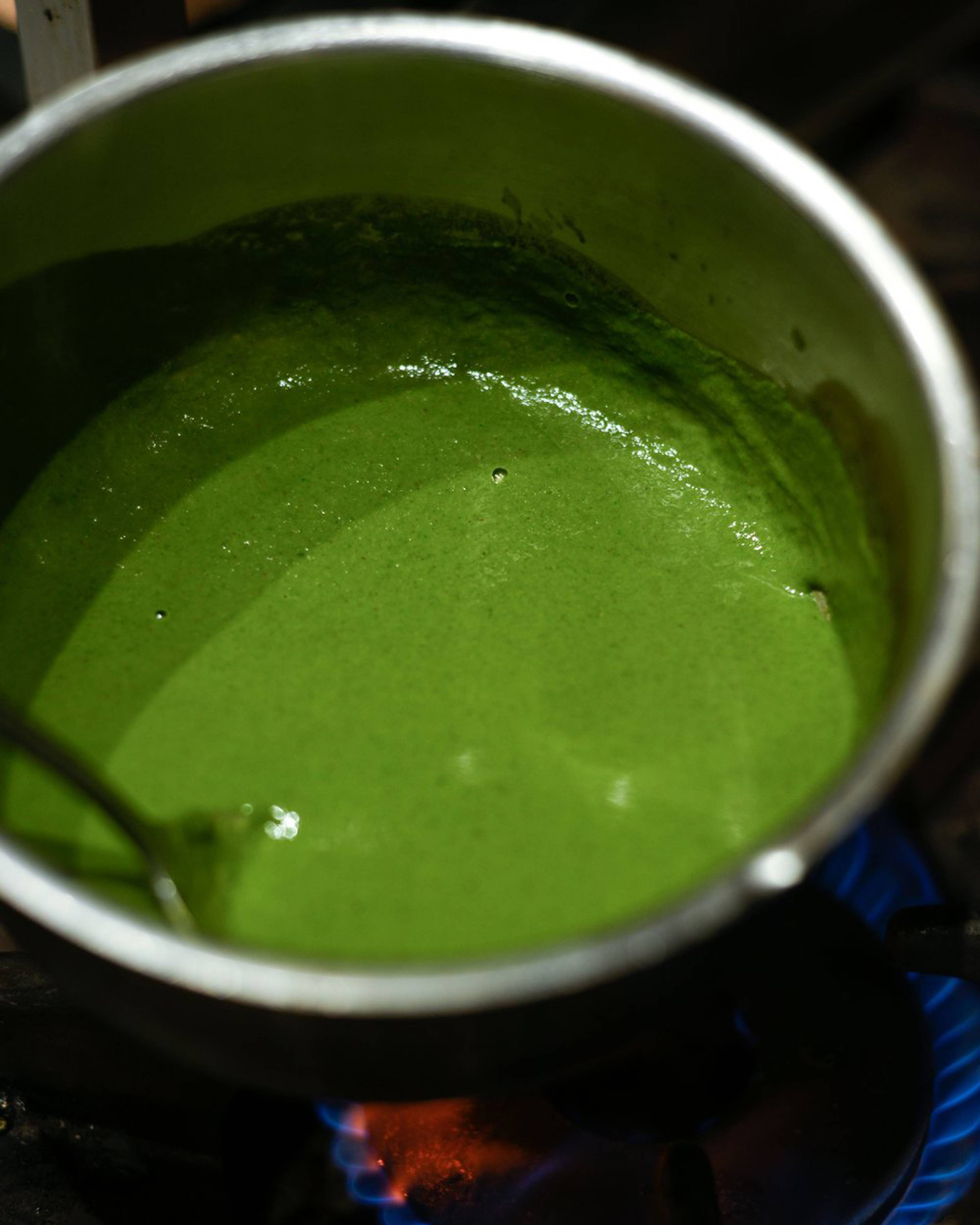 Curry sauce being brought to the boil