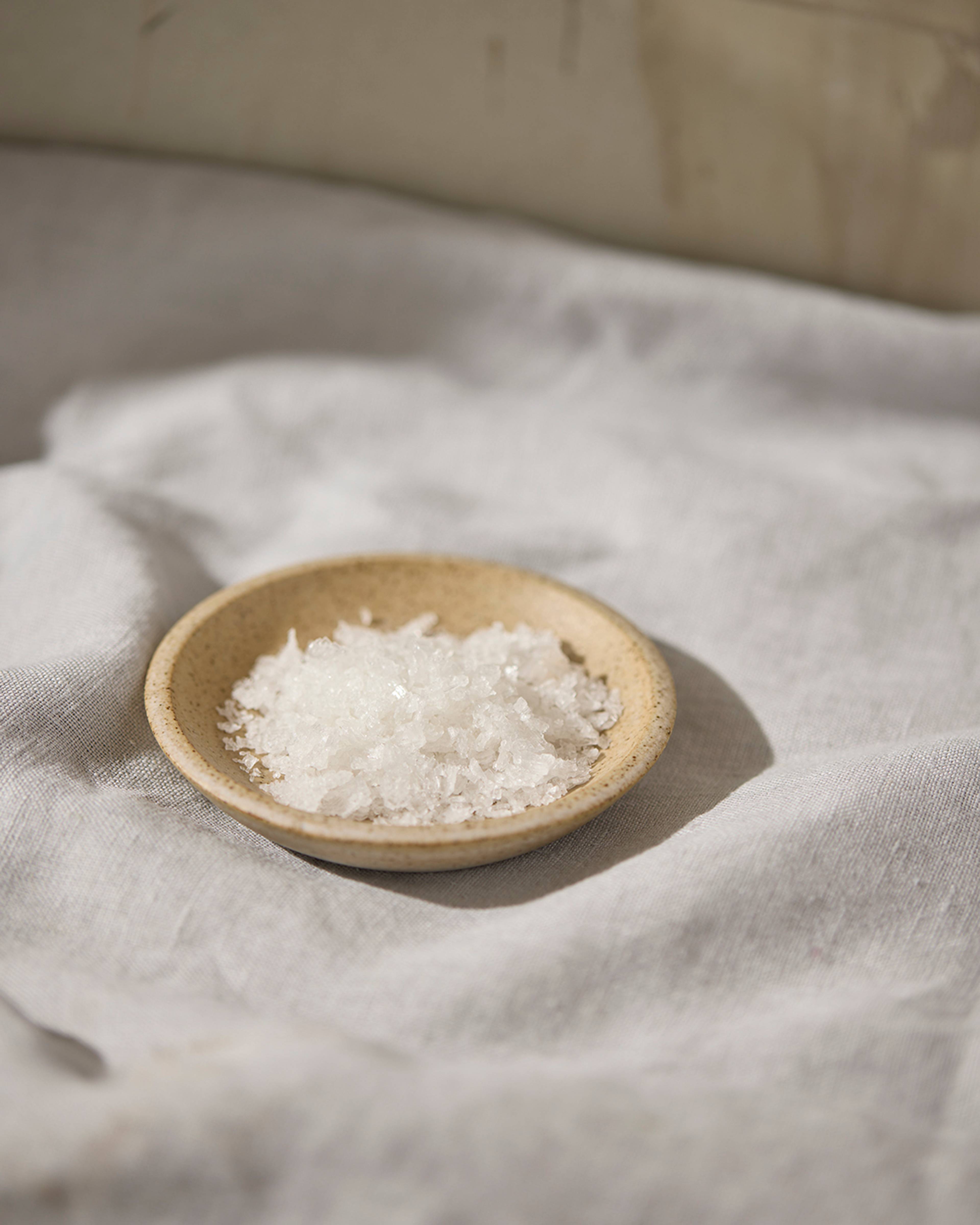 sea salt in a small bowl