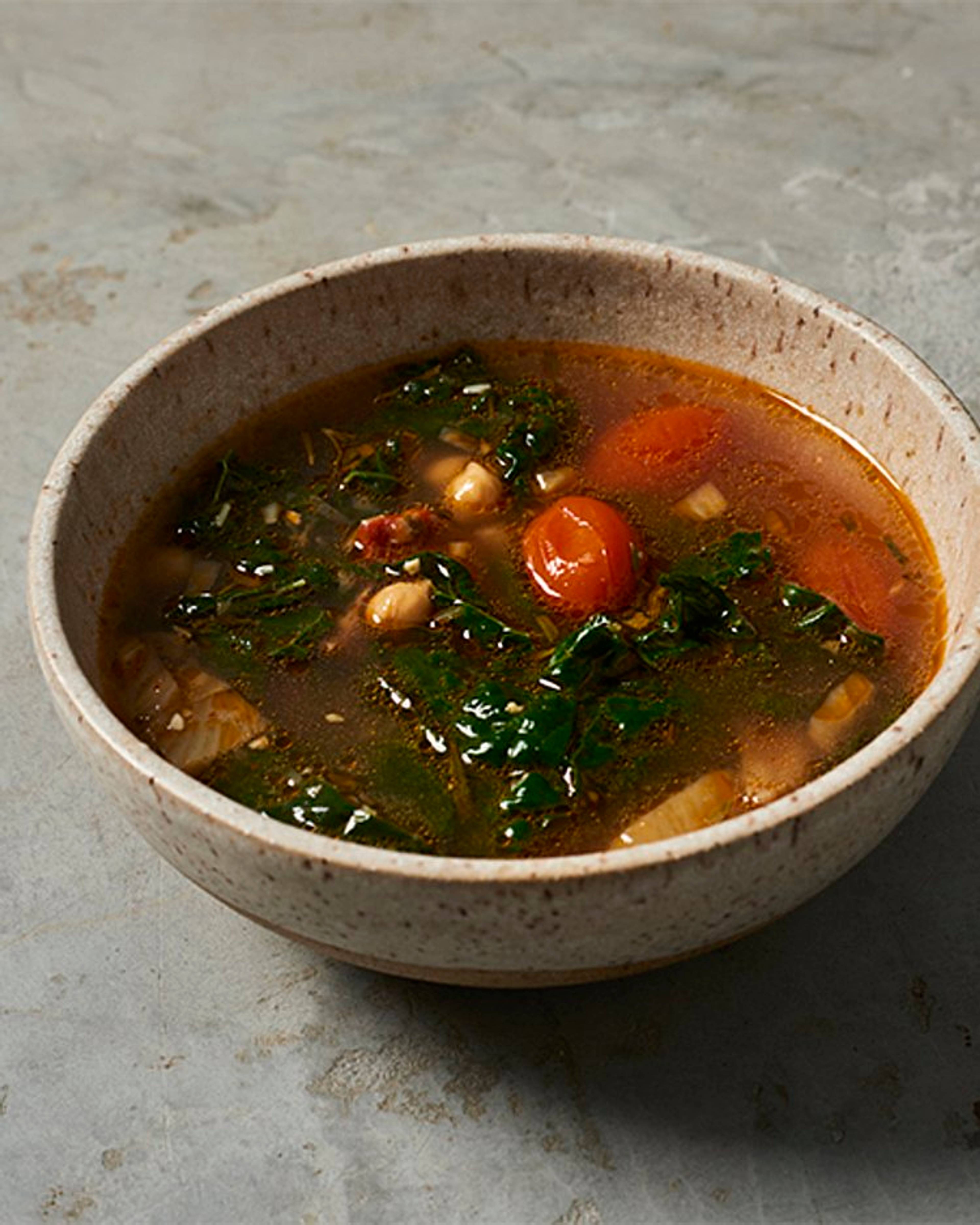 cavolo nero minestrone soup in a bowl