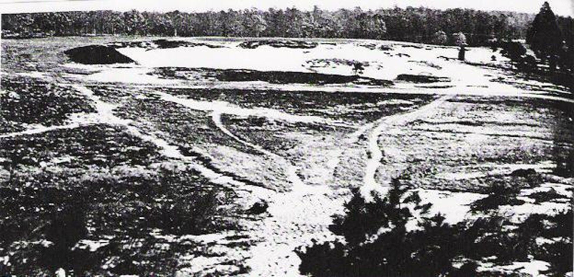 The tee shot at the 16th