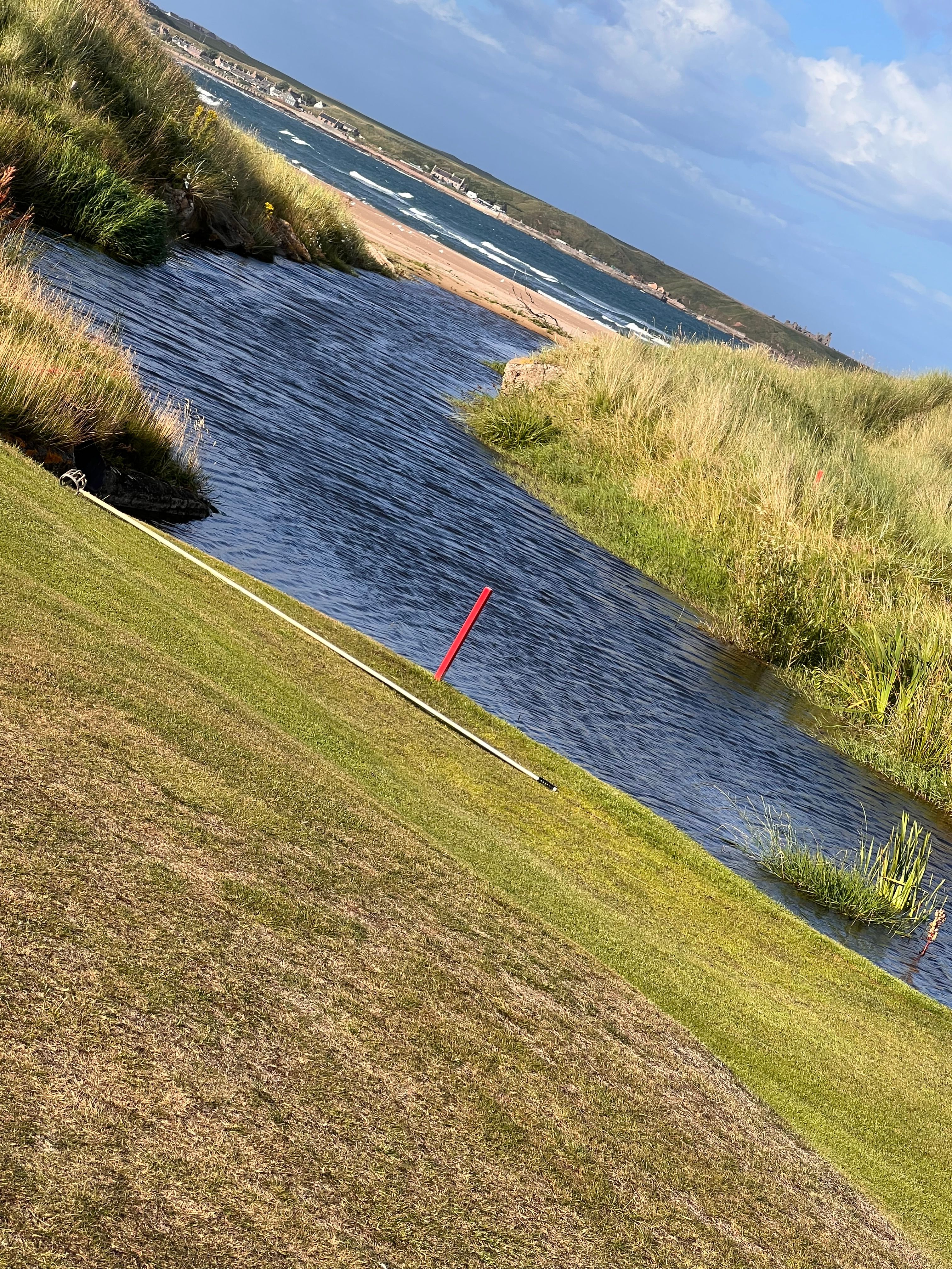 The 3rd burn dissecting the 13th fairway