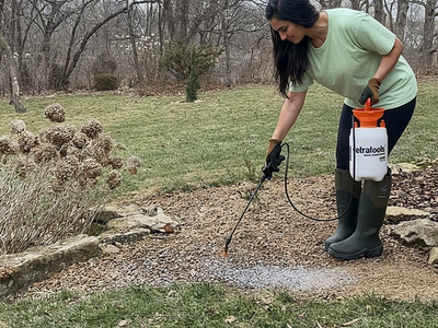 PetraMax LockScape Rock Glue Max — water-based landscape adhesive for pea gravel and decorative stone