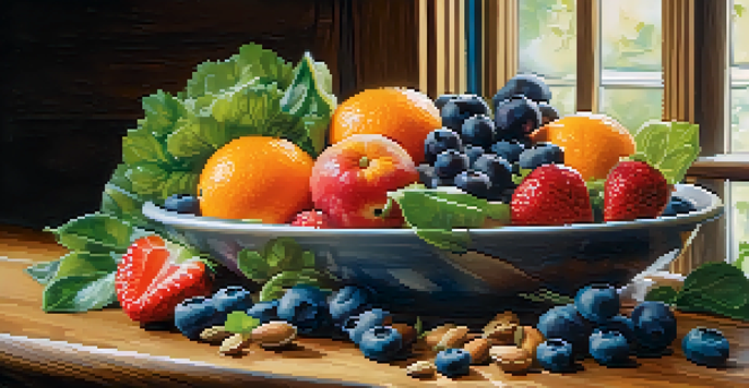 A colorful assortment of fruits and vegetables on a rustic wooden table, showcasing a variety of vegan ingredients.