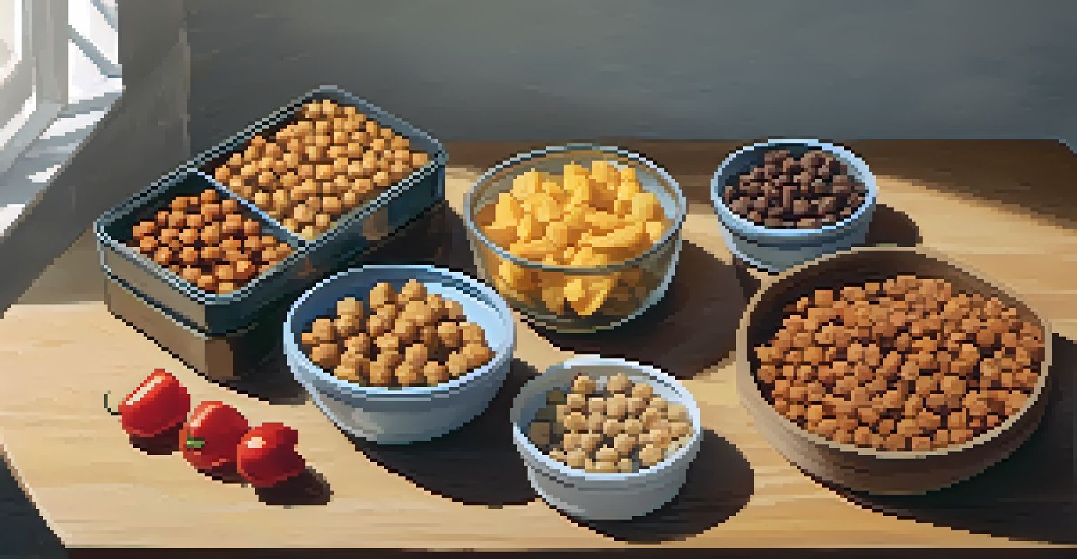 An organized travel snack kit with various vegan snacks displayed on a wooden table.