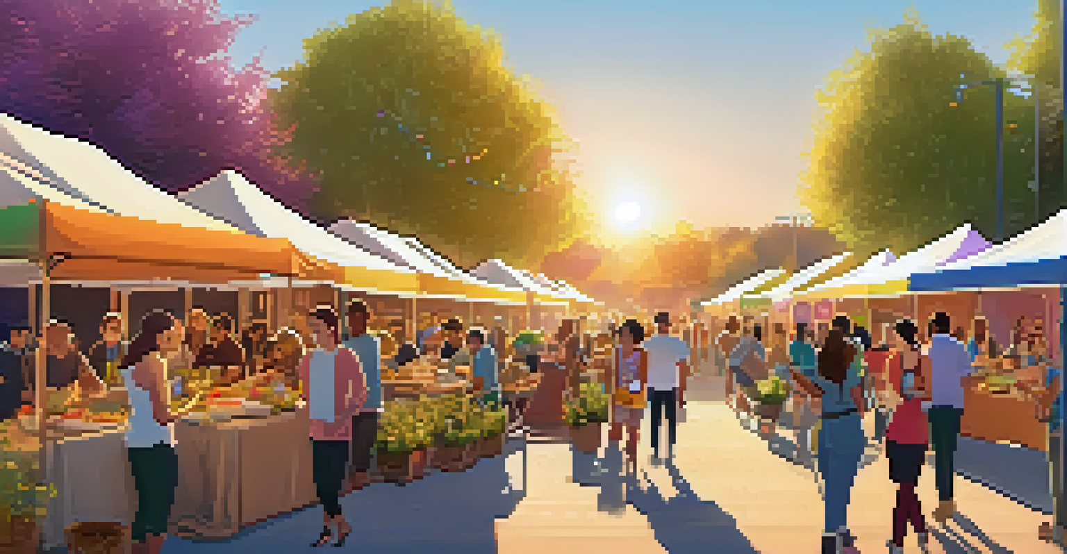 A vibrant outdoor food festival featuring plant-based dishes, with people enjoying the atmosphere.