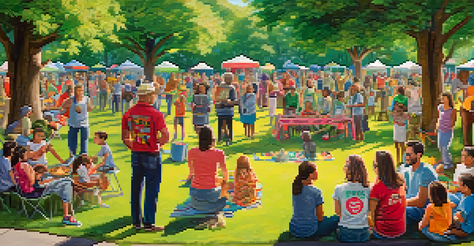A community gathering in a park with people advocating for animal rights and social justice.