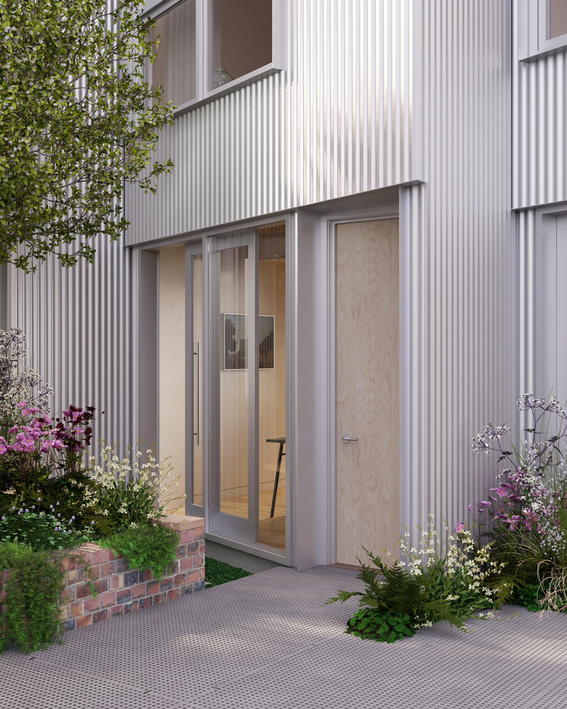 Landscaped gardens structured from semi-private to communal shared spaces