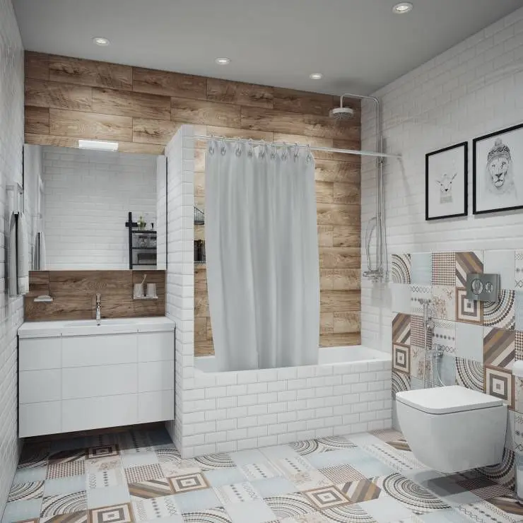 5 stylish ways to combine different types of tiles in the bathroom
