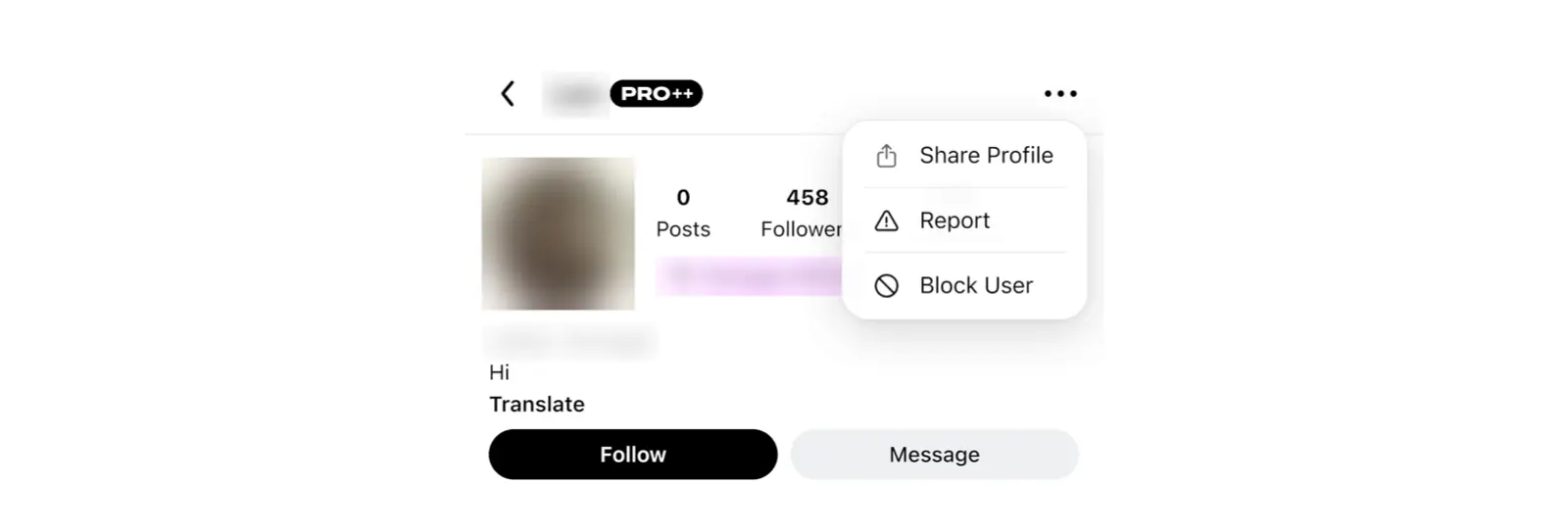 Profile menu in Home Planner with the Share Profile option