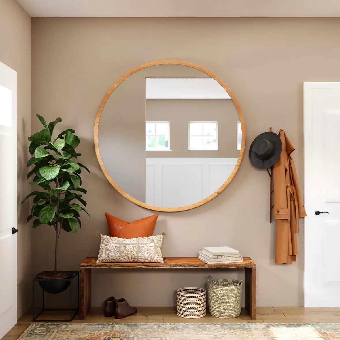 Mirrors in the interior of the rooms