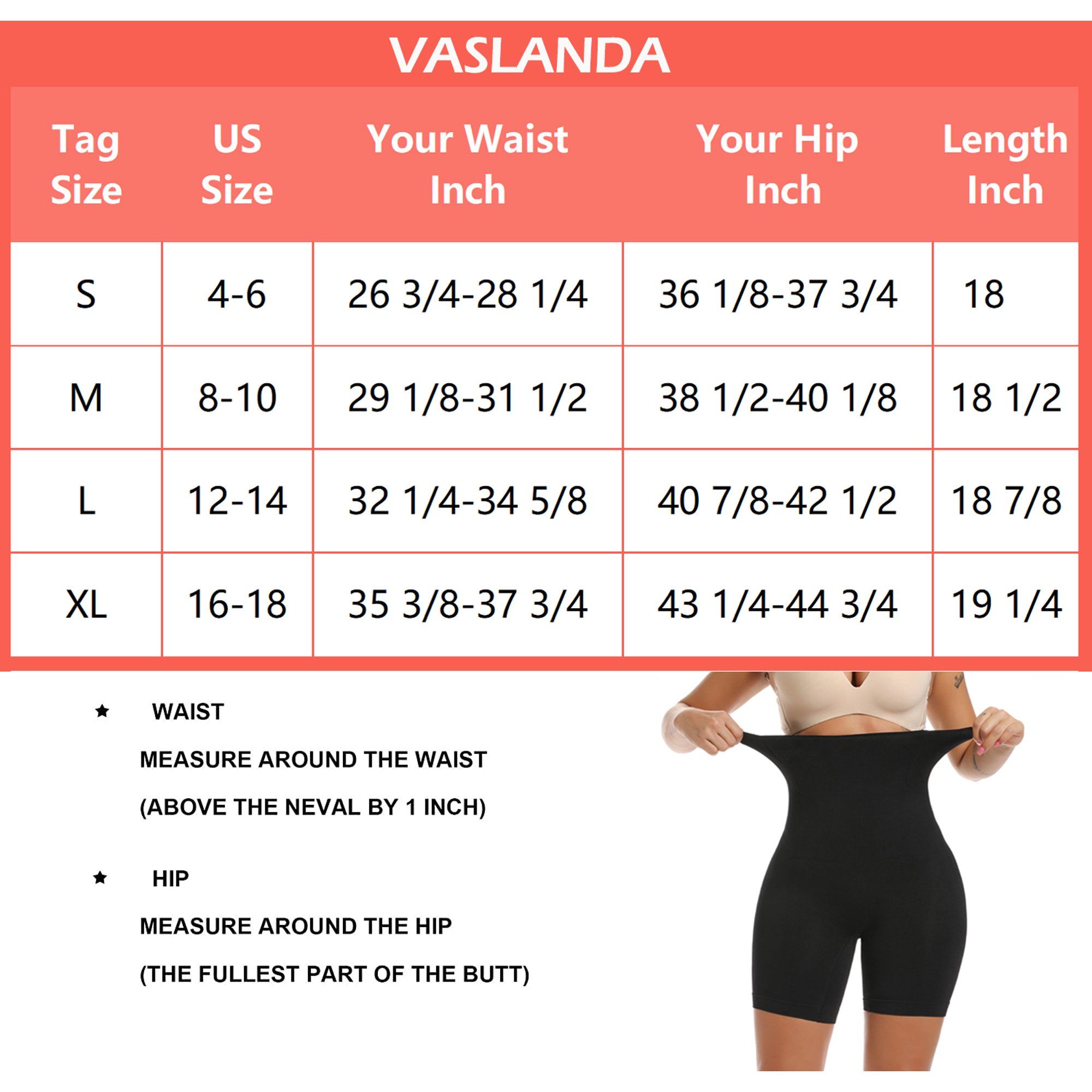 Vaslanda Women Waist Trainer Shapewear Tummy Control Body Shaper