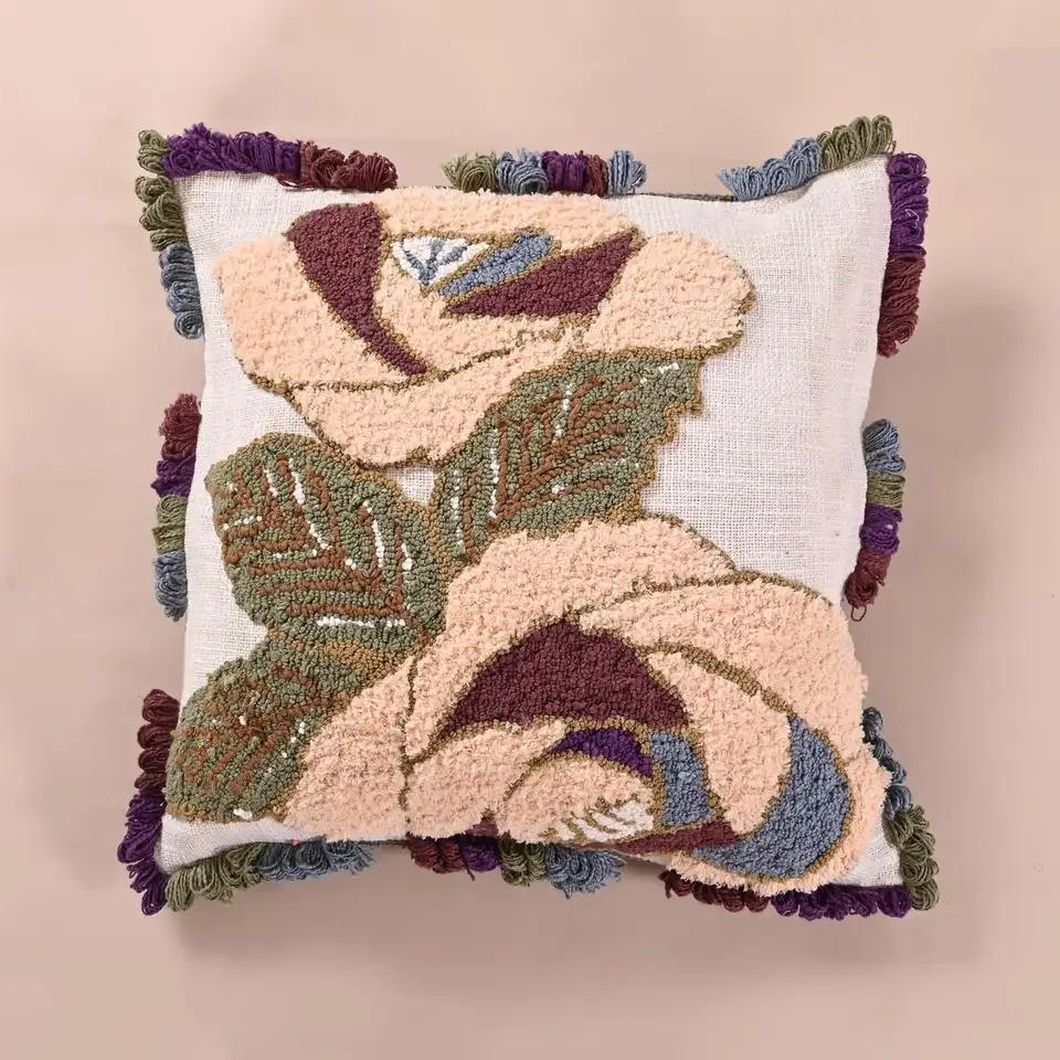 Boho Cushion Pillow Cover Wholesale Bohemian Living Room Decorative Printed Tufted Fur Felling Home Decor Sofa Couch Luxury Car