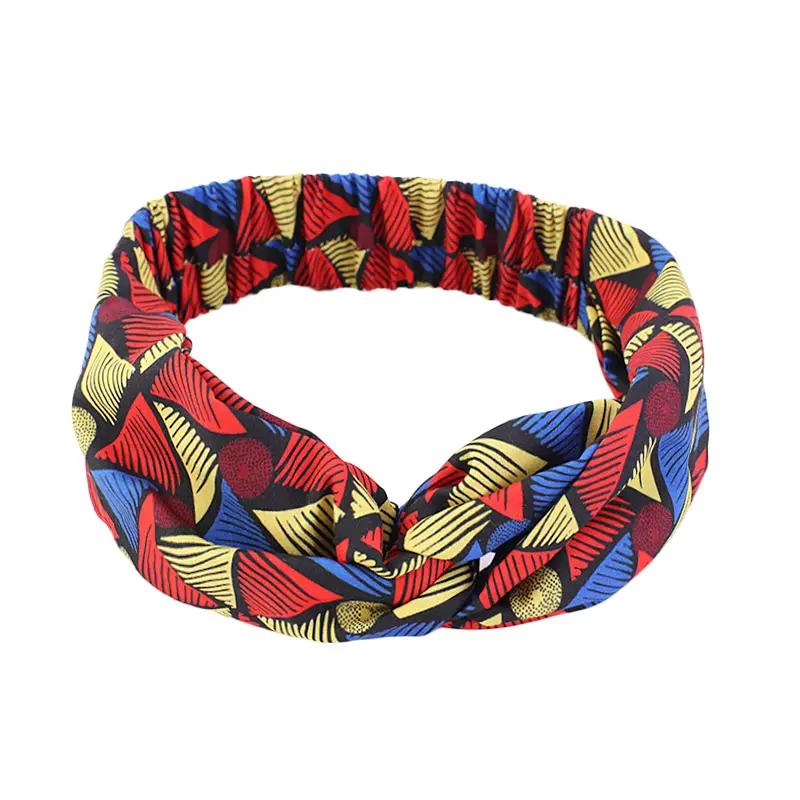 African Pattern Print Headband for Women Twist Style Hair Band Wrap Head wear 