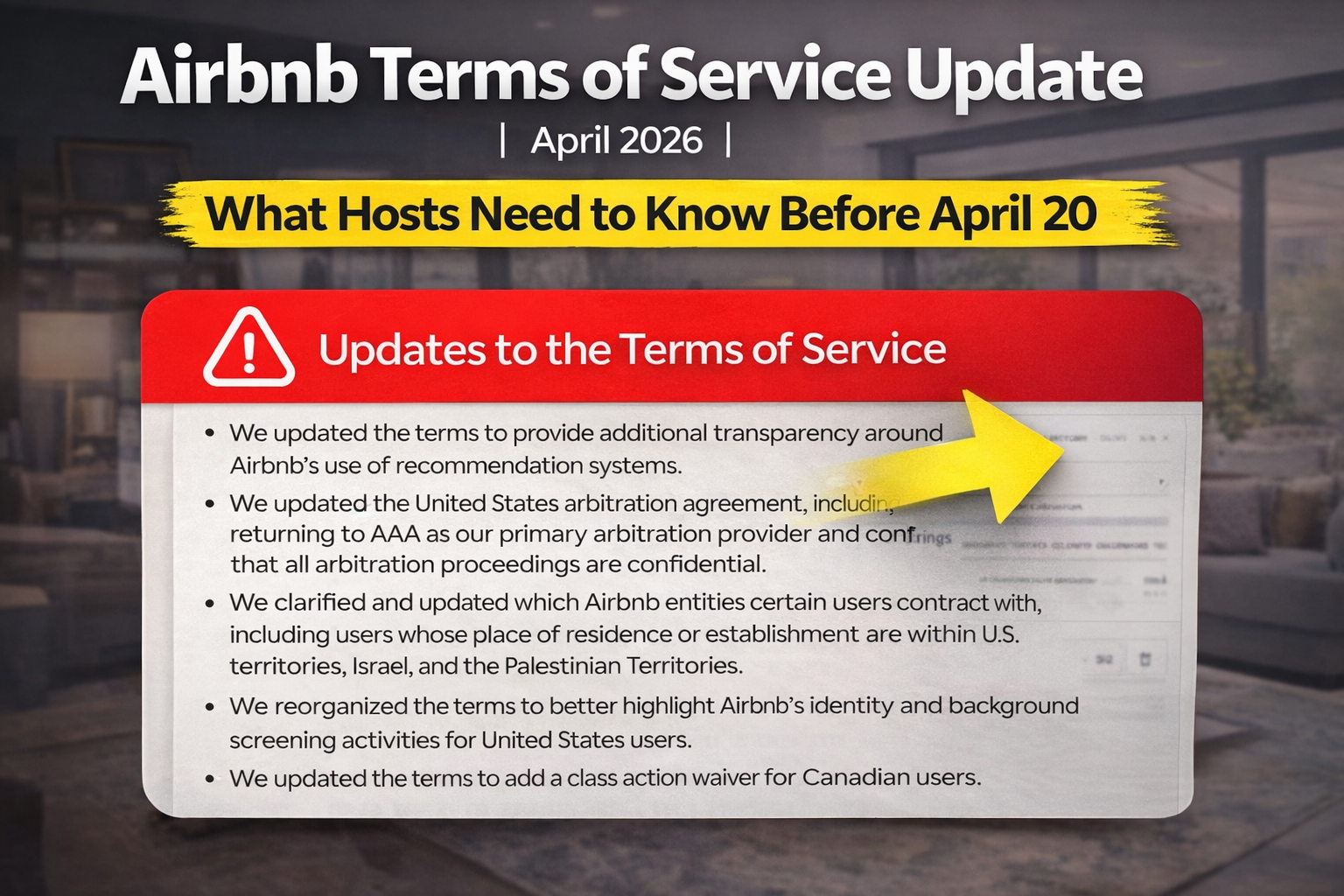 Airbnb Terms of Service Update
