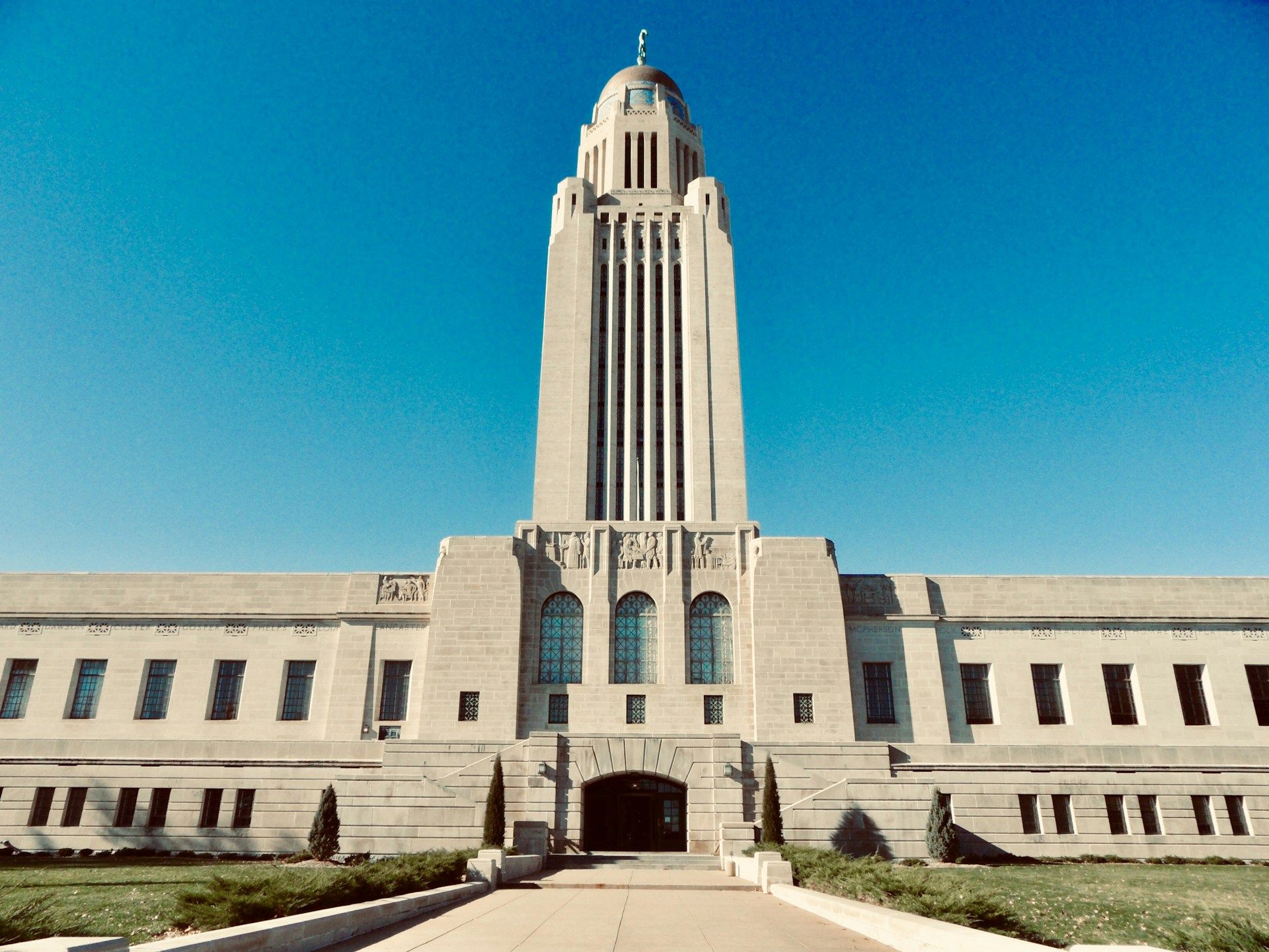 Nebraska State Capitol, K Street, Lincoln, Nebraska, Verenigde Staten