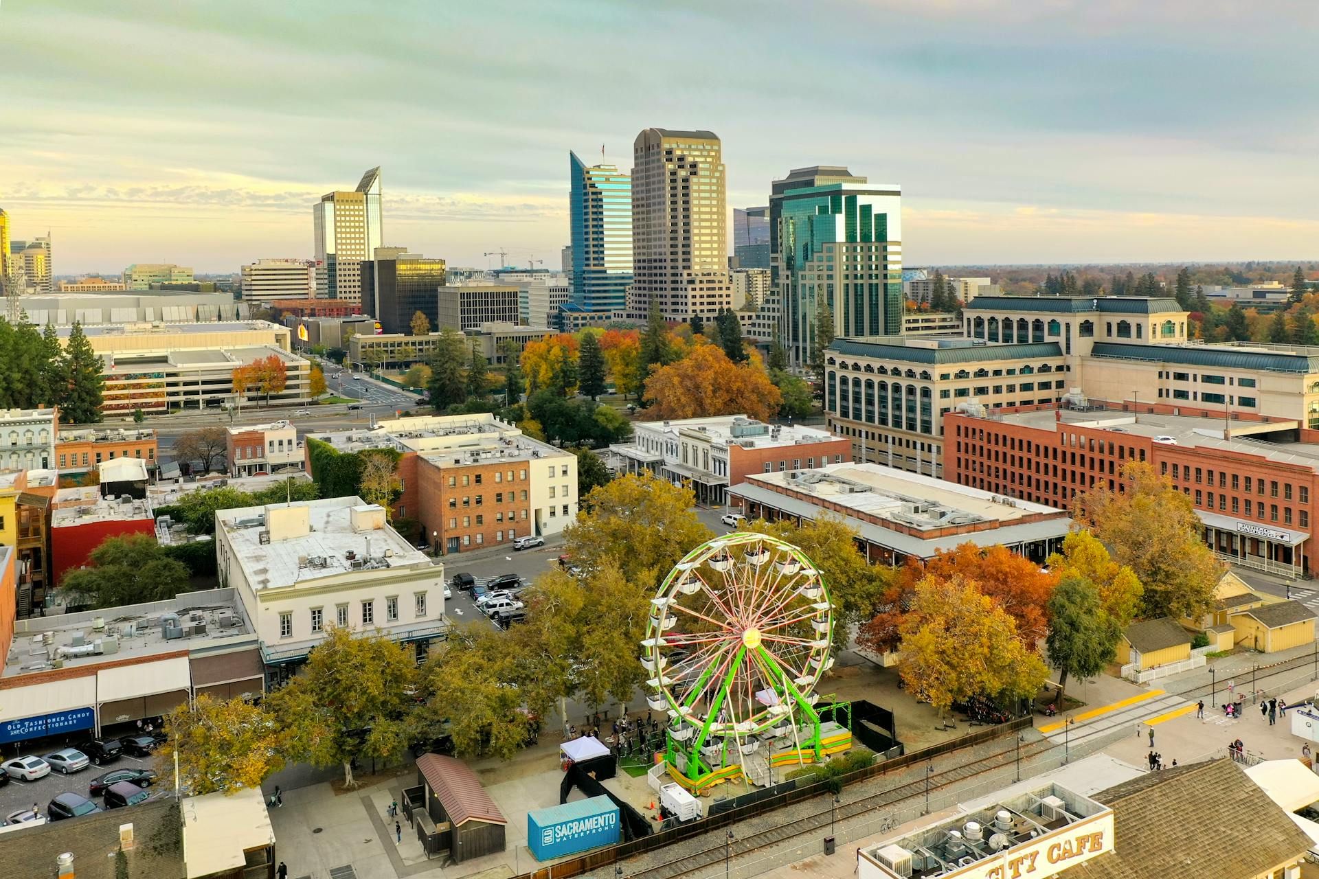 Aerial View of Sacramento, California, USA