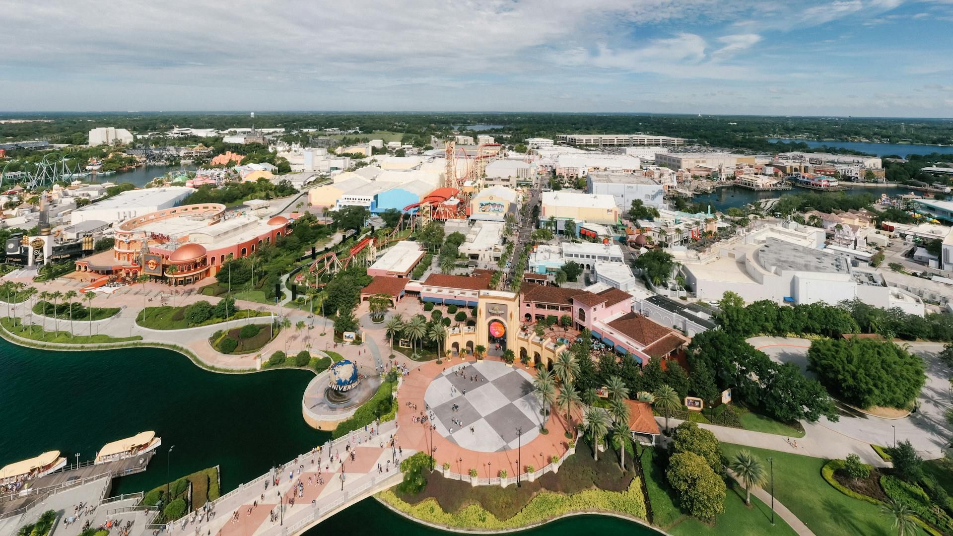 Aerial View Buildings in Universal Orlando Resort Florida