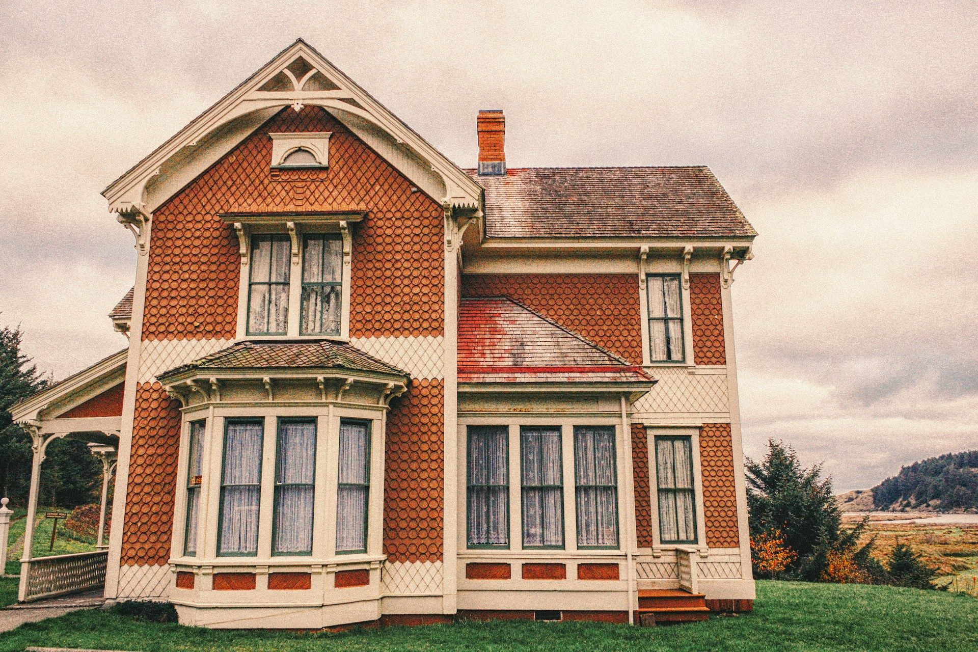 An old red brick house