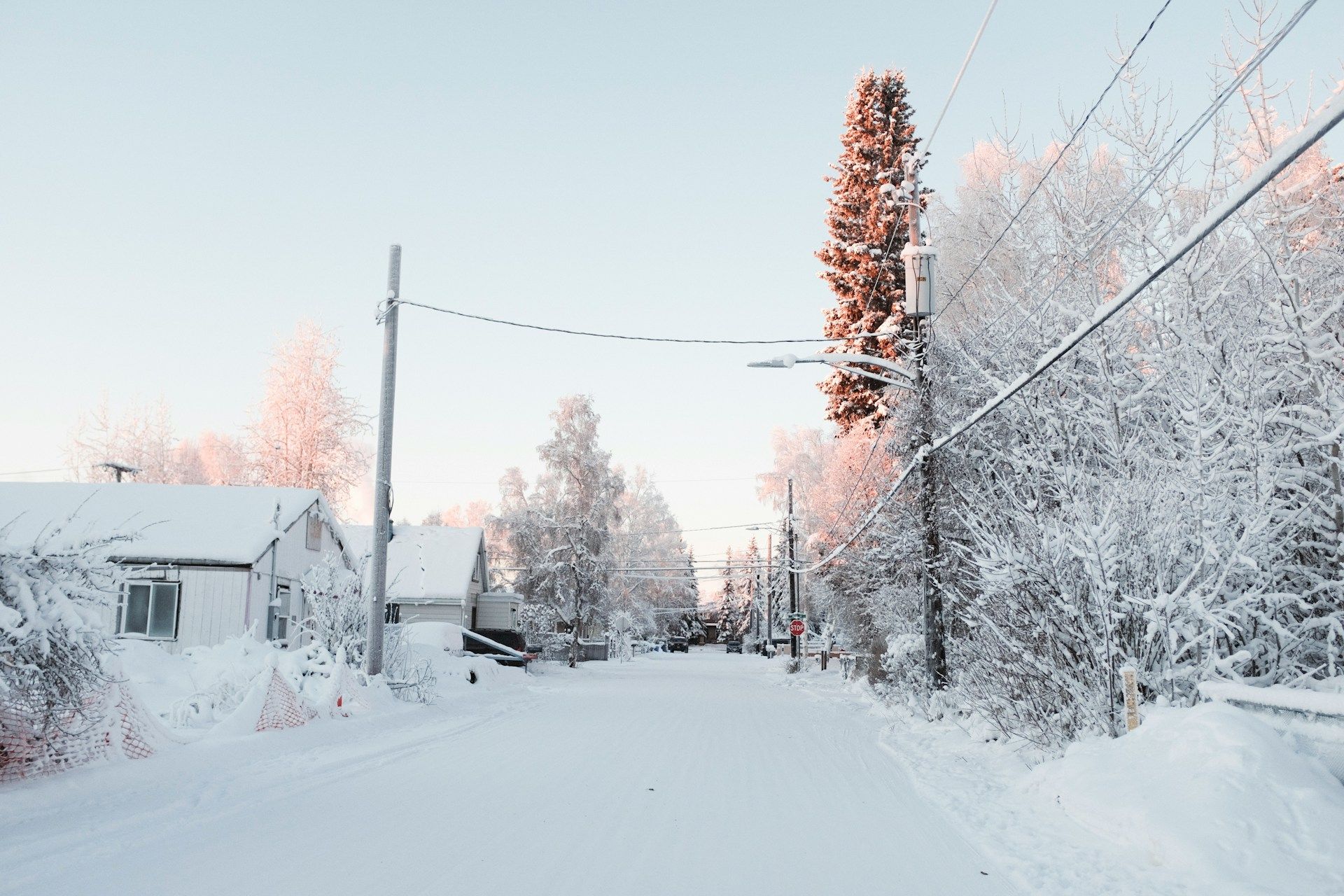 A snow-covered home in Fairbanks, United States