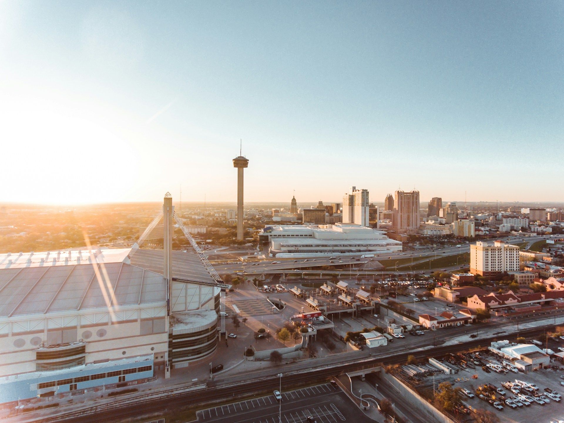 A photo of the Alamodome in San Antonio, Texas