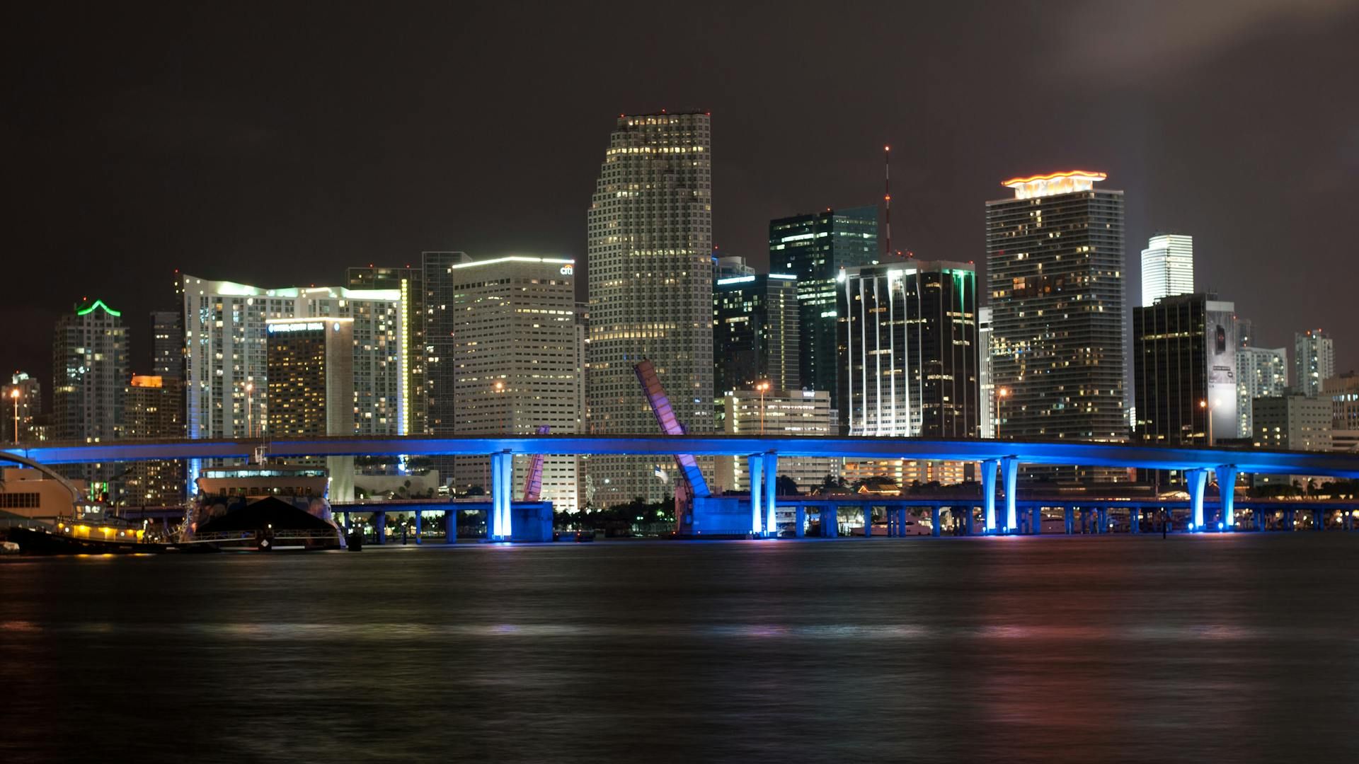 High-rise Buildings during Nighttime in Miami