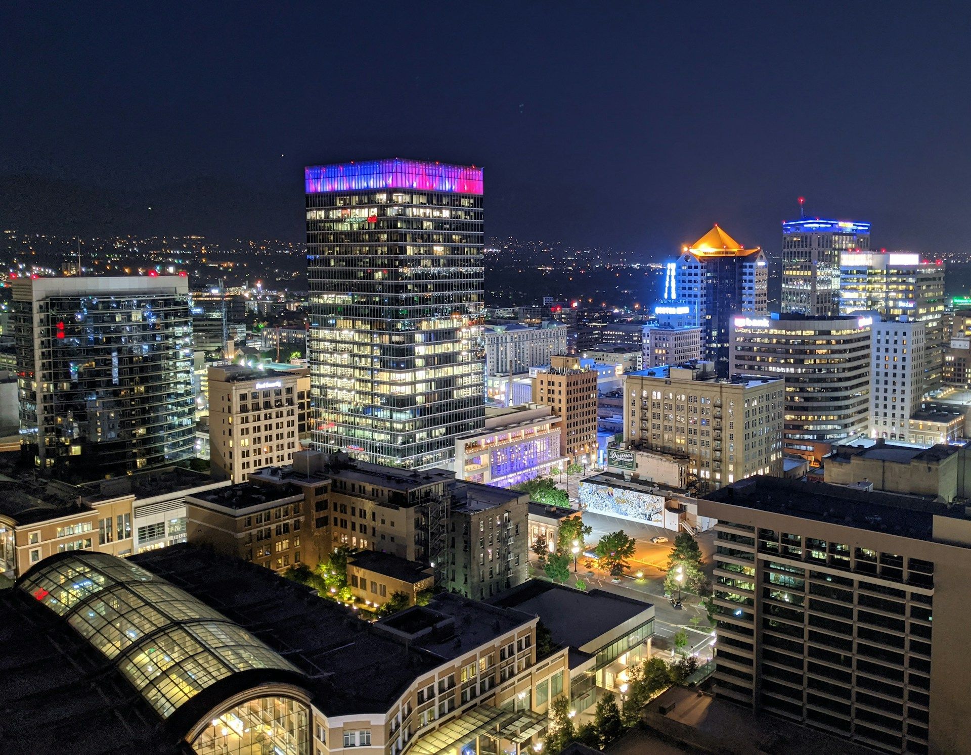 Salt Lake City at night.