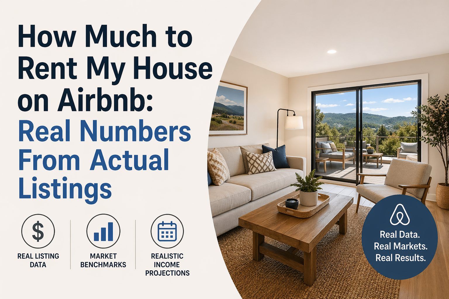 Airbnb rental income infographic: real listing data, market benchmarks, and income projections