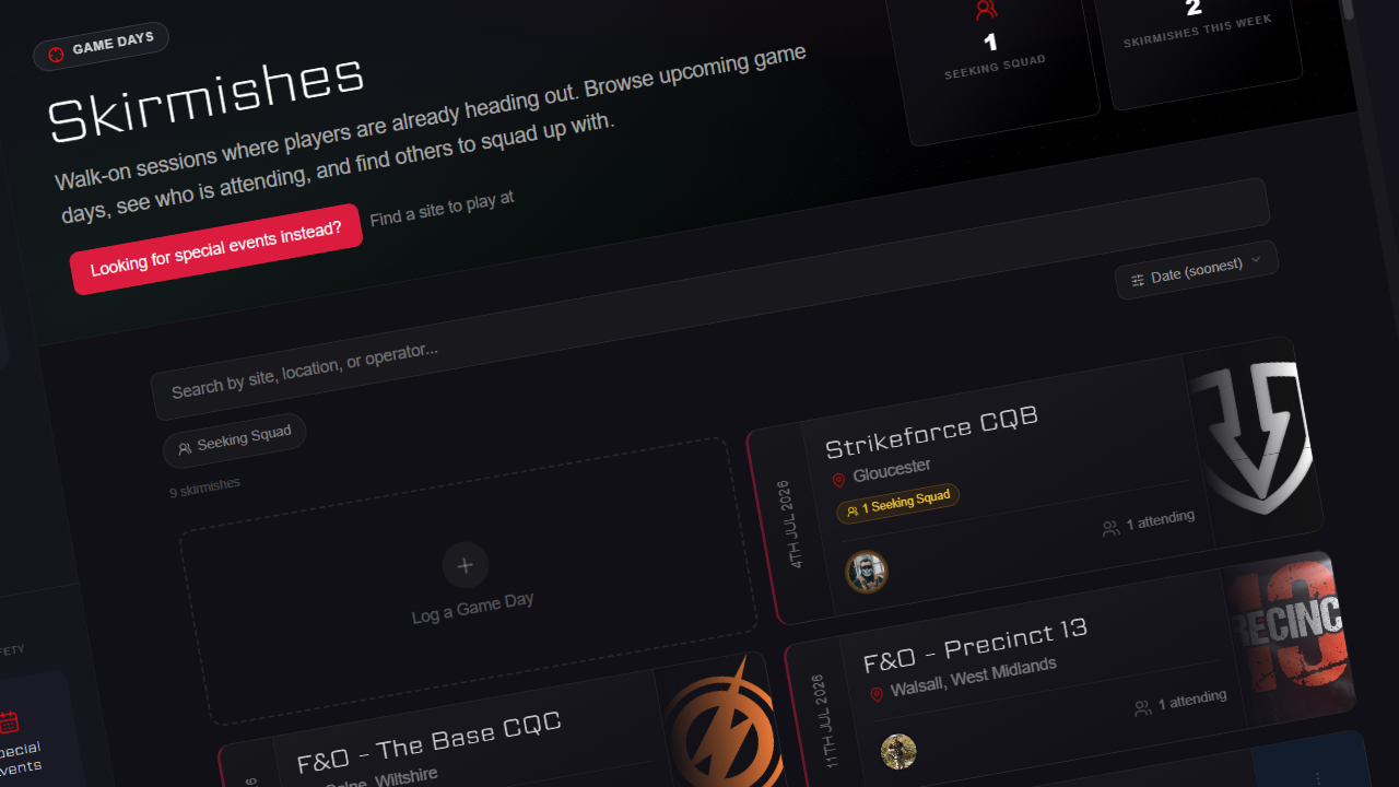 Skirmishes: Find the Fight, Find the Squad