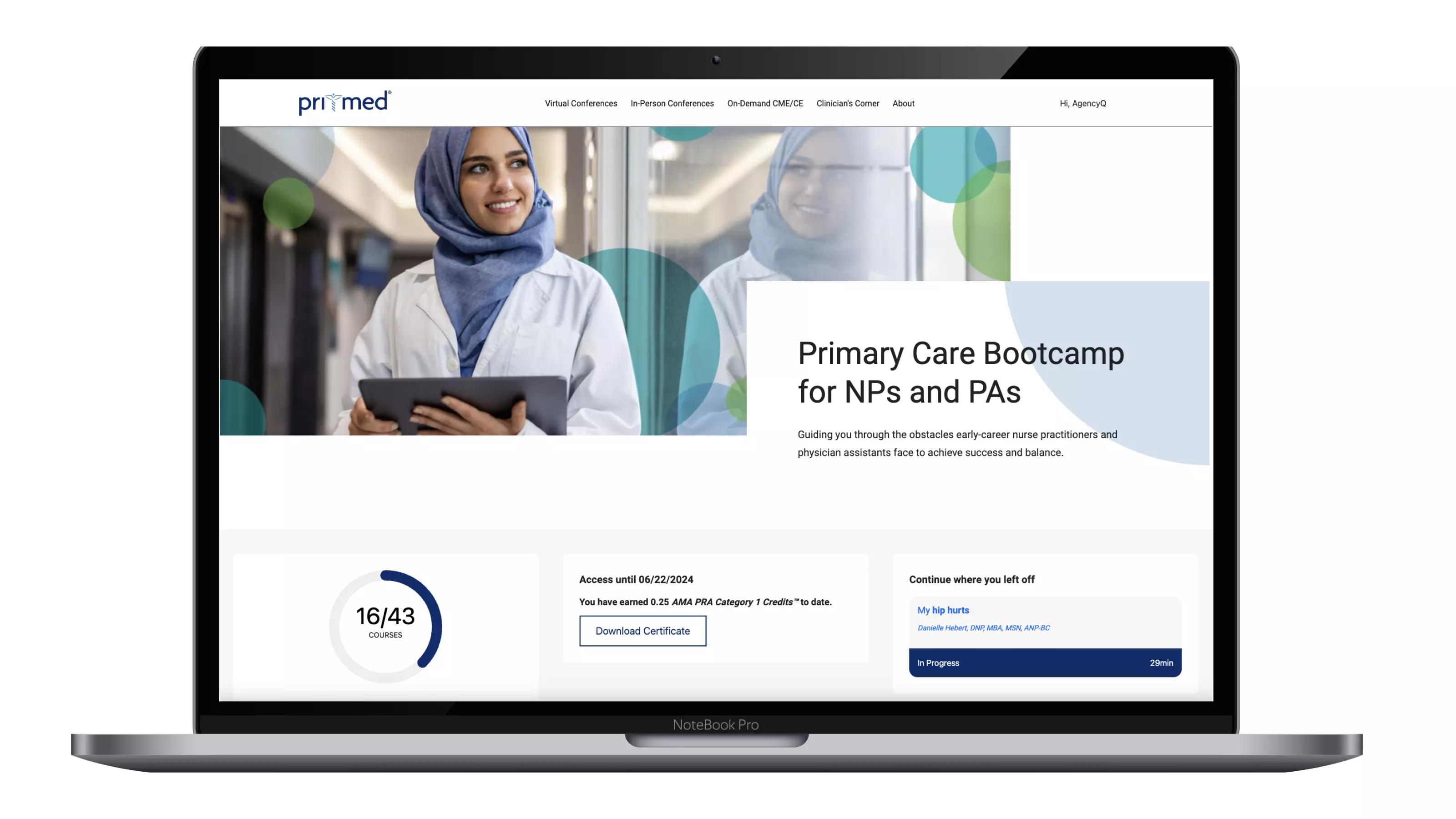 Pri-Med Bootcamp platform