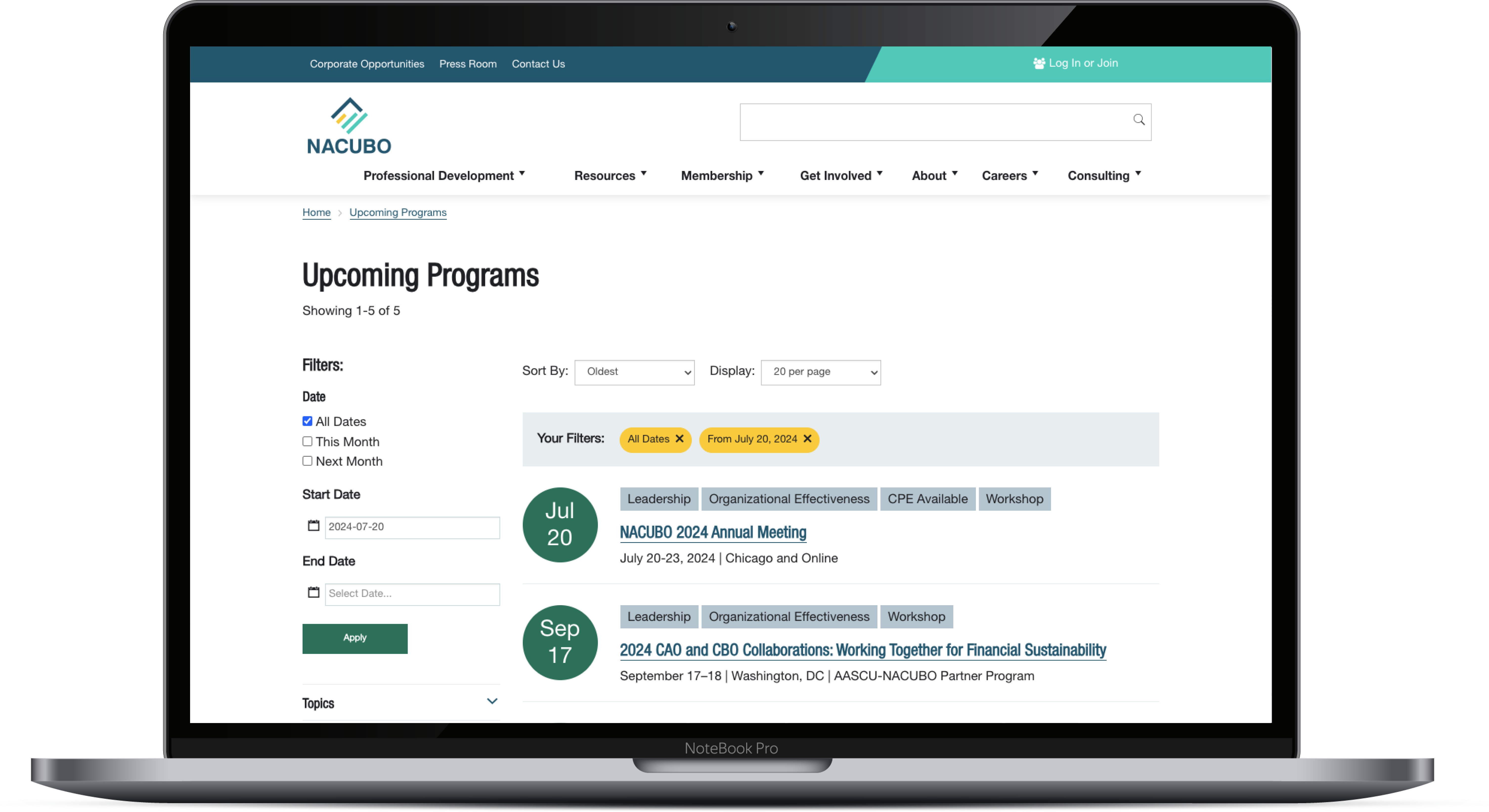 NACUBO Upcoming programs