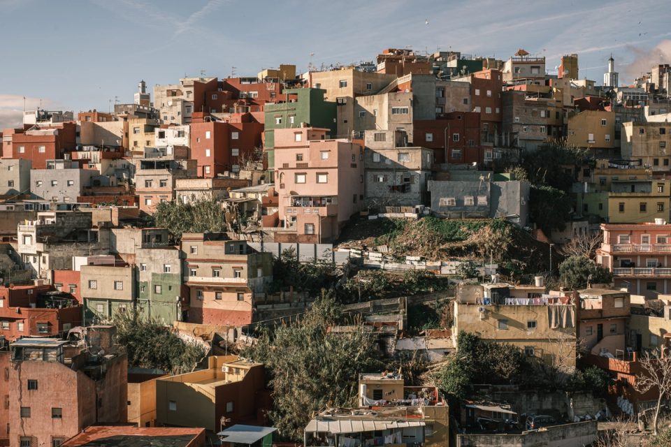 Colourful houses covering a hillside
