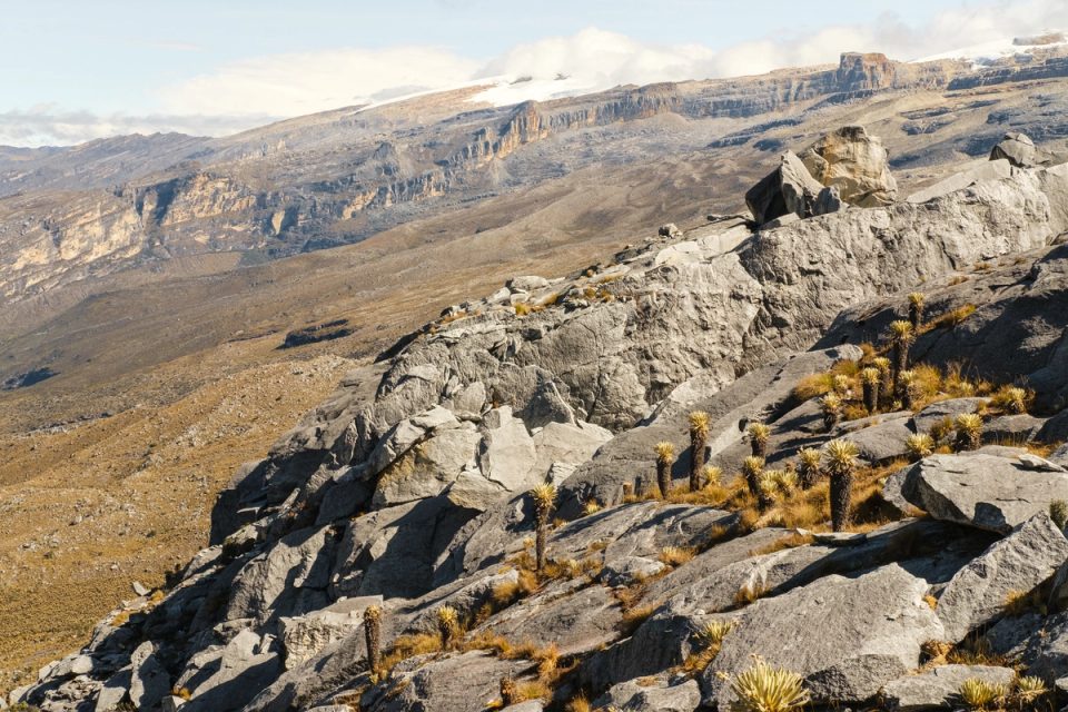 Rocky mountain landscape under an open sky