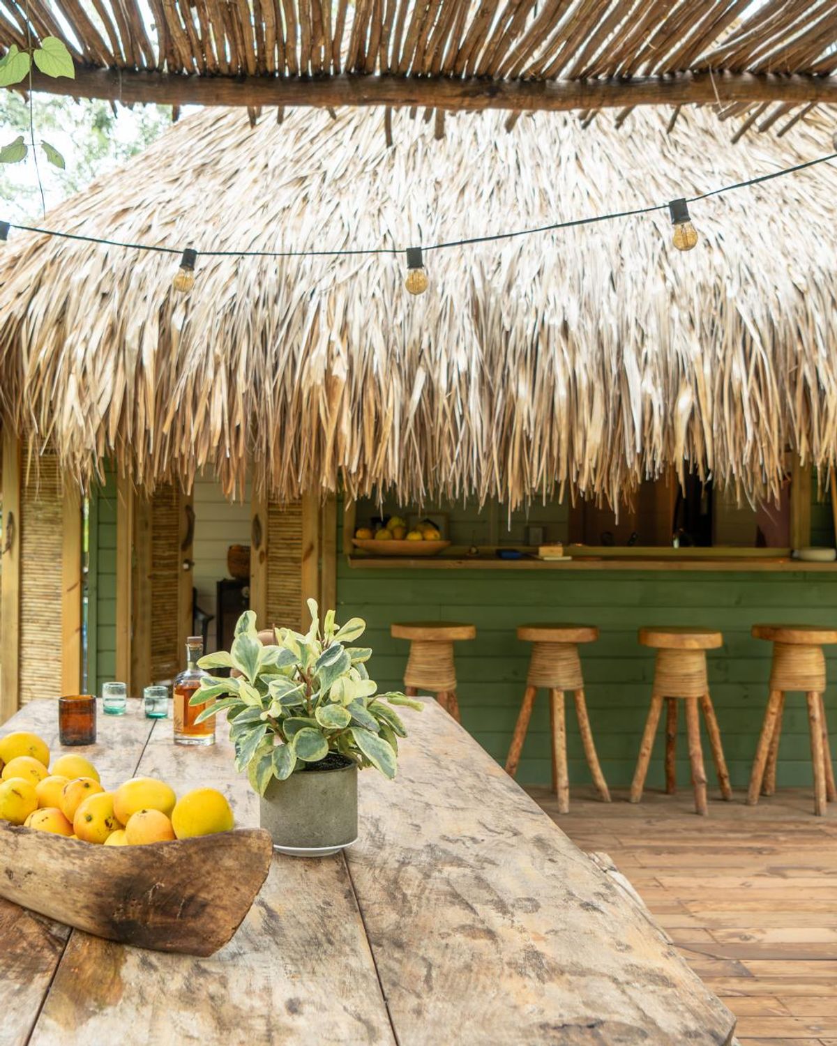 Bar y comedor al aire libre en Agua de Luna