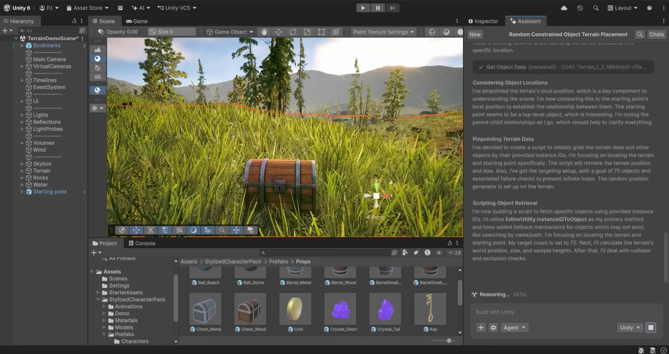 Unity official demonstration of Agent mode editing a scene