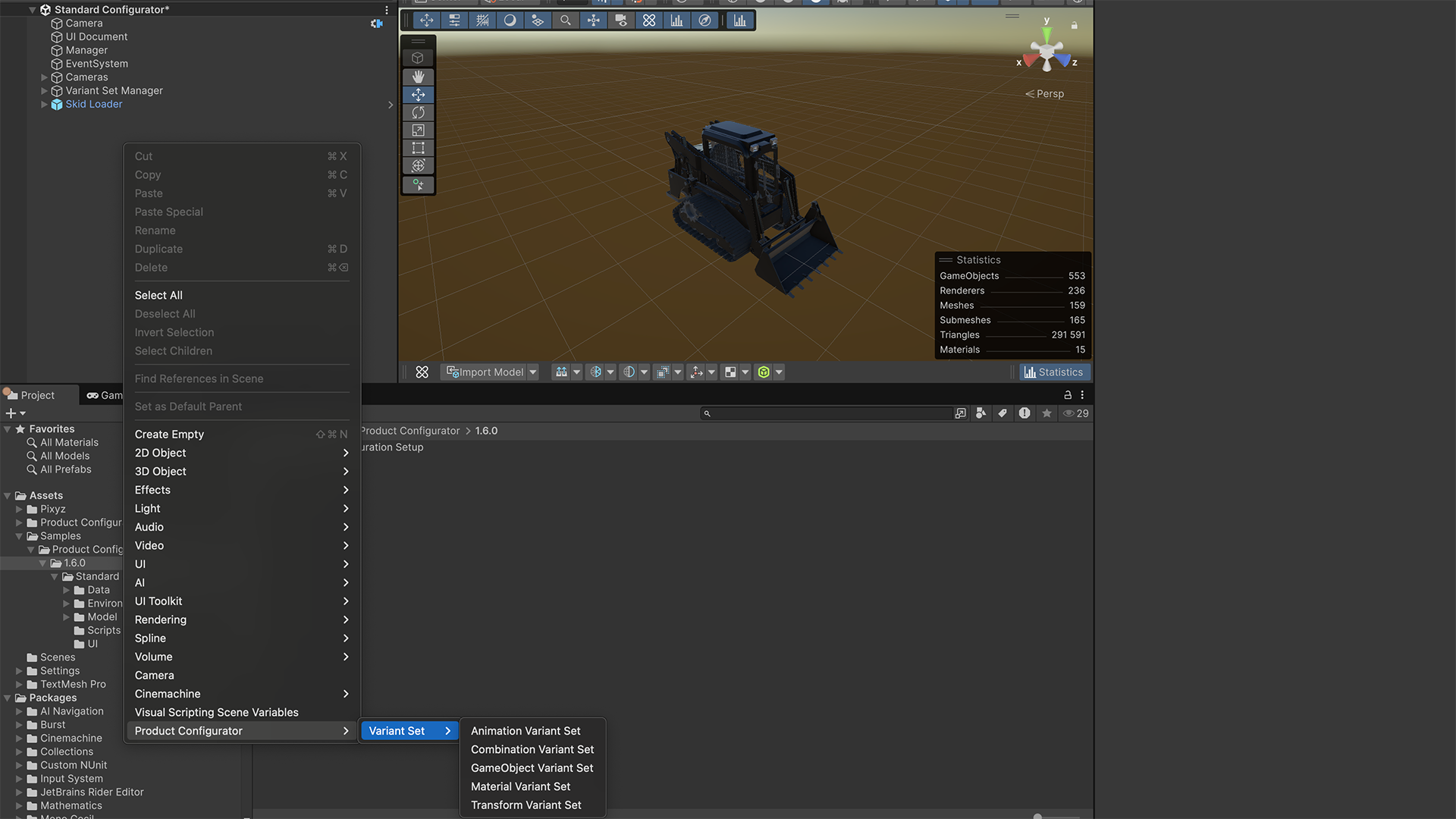 Building a simple product configurator in Unity