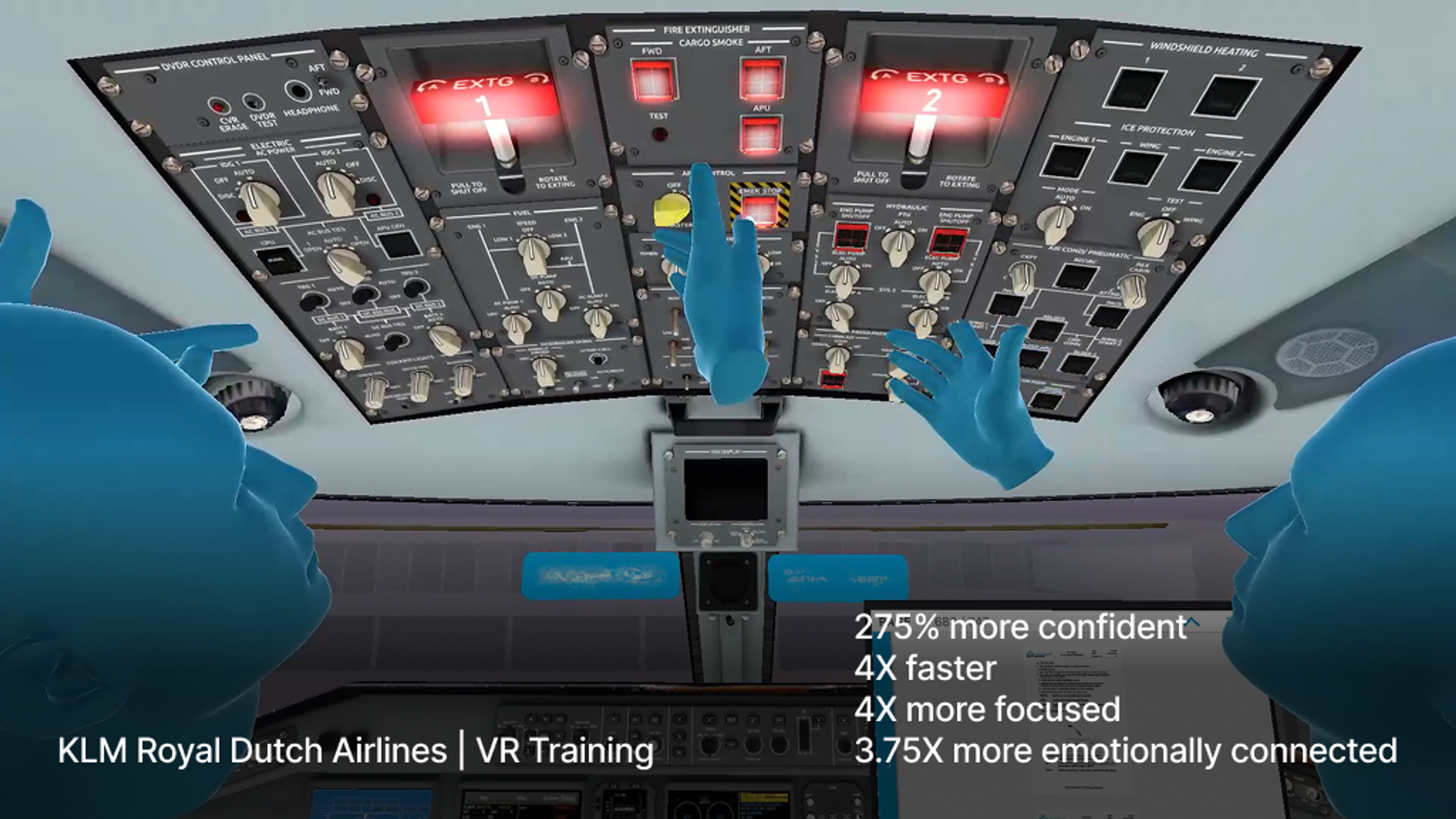 KLM Royal Dutch Air のバーチャルリアリティパイロットトレーニング