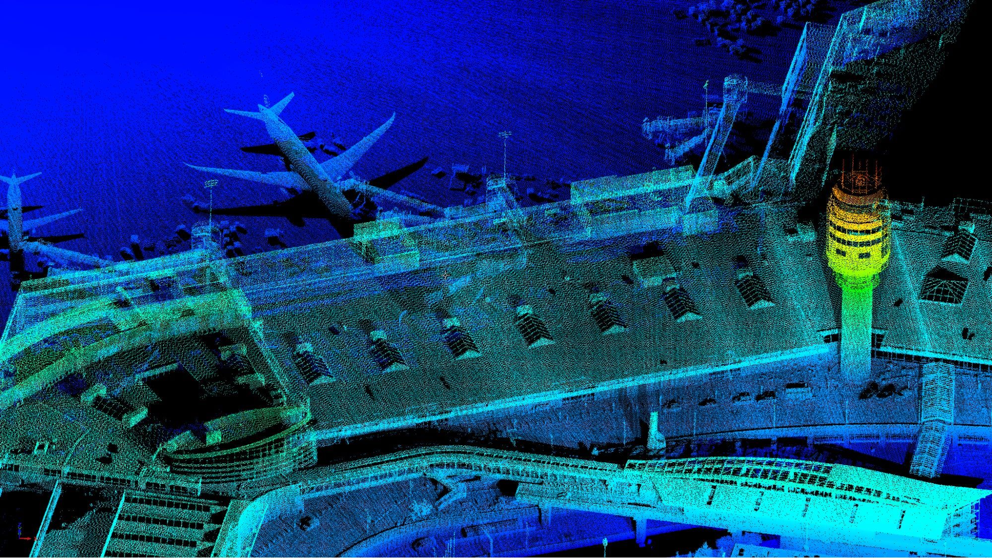 3D view of Vancouver International Airport using Lidar Sensor data